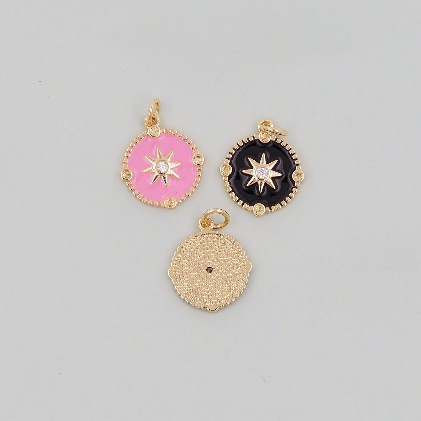 Gold Enamel Star Charms,18K Gold Filled Starburst Pendant,North Star Charm Bracelet Necklace for DIY Jewelry Making Supply