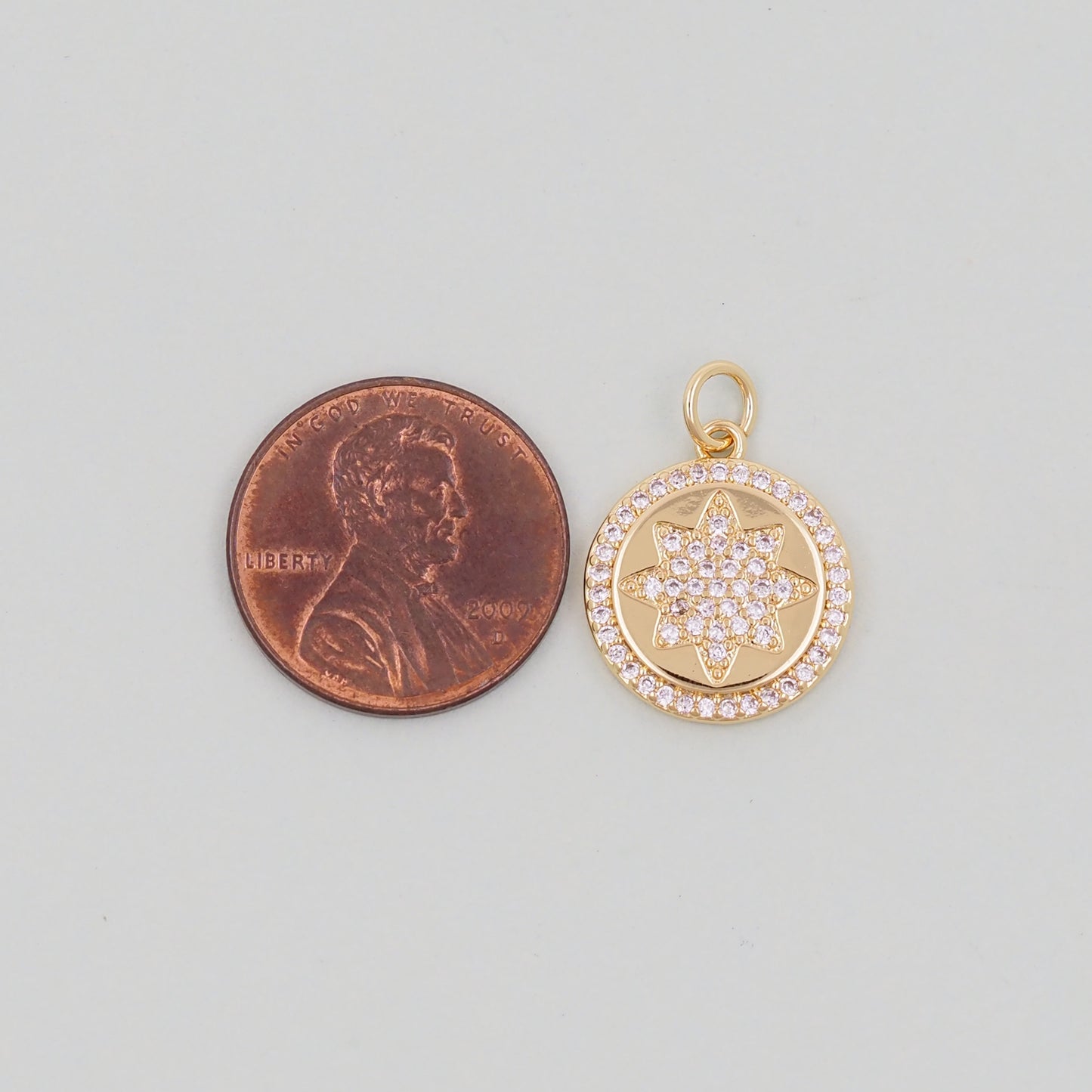 Gold Star Charms,18K Gold Filled Starburst Pendant,North Star Charm Bracelet Necklace for DIY Jewelry Making Supply