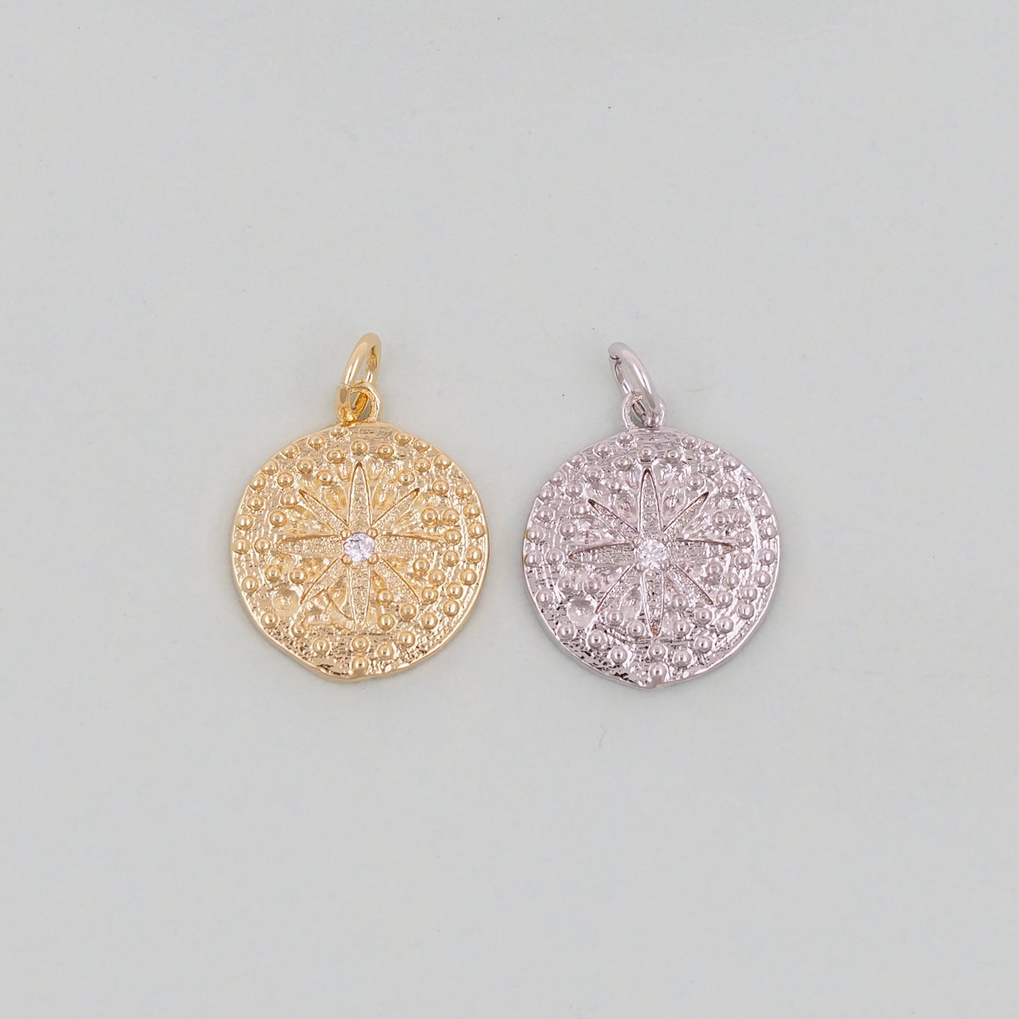 Gold Star Charms,18K Gold Filled Starburst Pendant,North Star Charm Bracelet Necklace for DIY Jewelry Making Supply