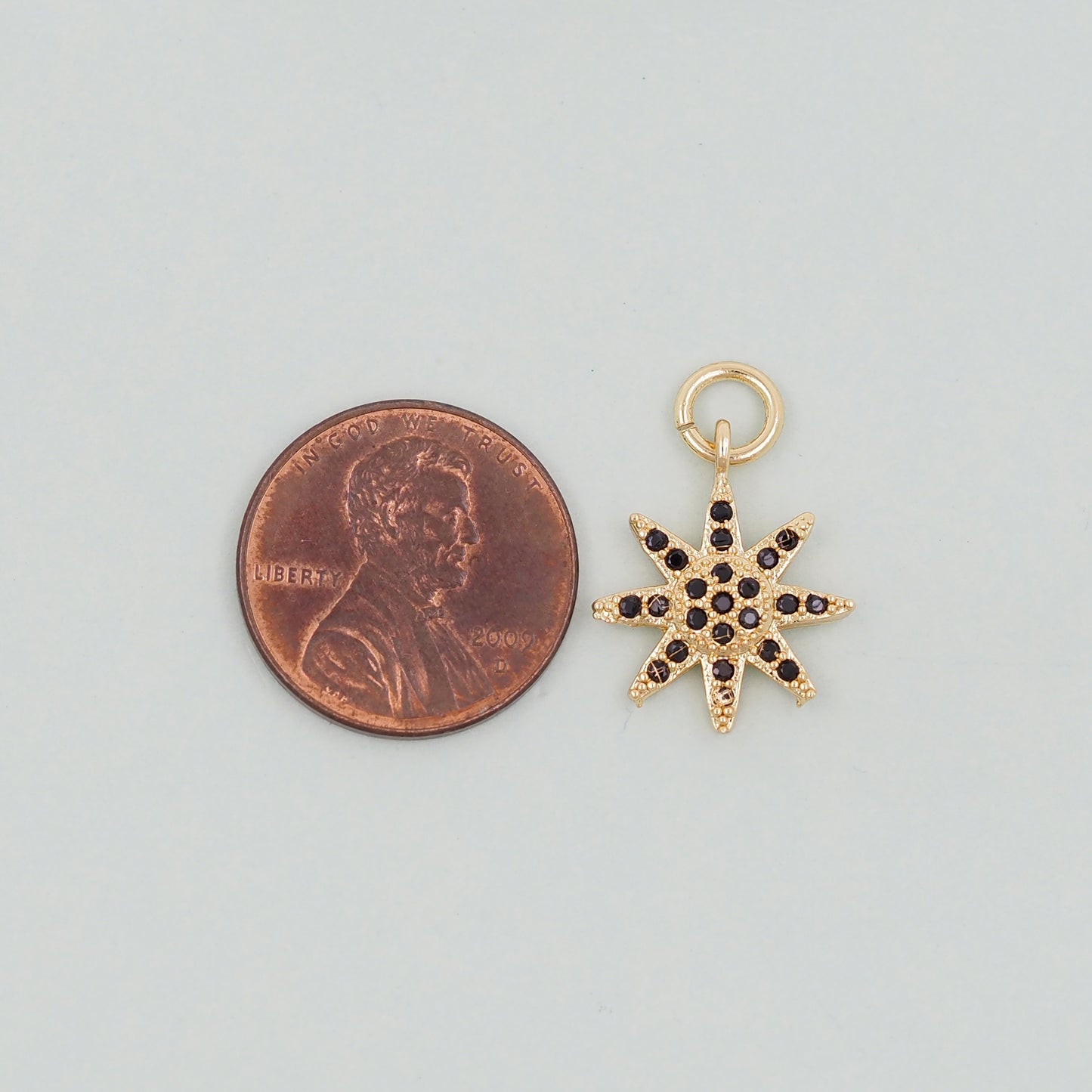 Gold Star Charms,18K Gold Filled Starburst Pendant,North Star Charm Bracelet Necklace for DIY Jewelry Making Supply