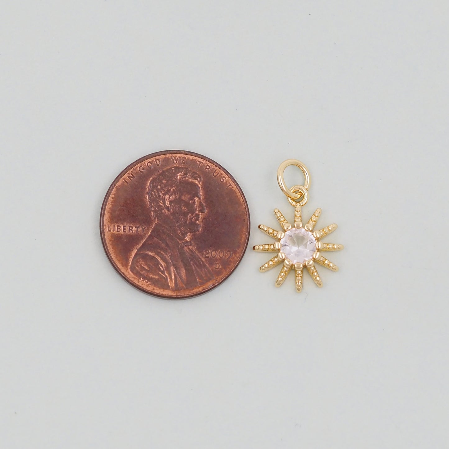 Gold Sun Charms,18K Gold Filled Sun Pendant,Celestial Charm Bracelet Necklace for DIY Jewelry Making Supply