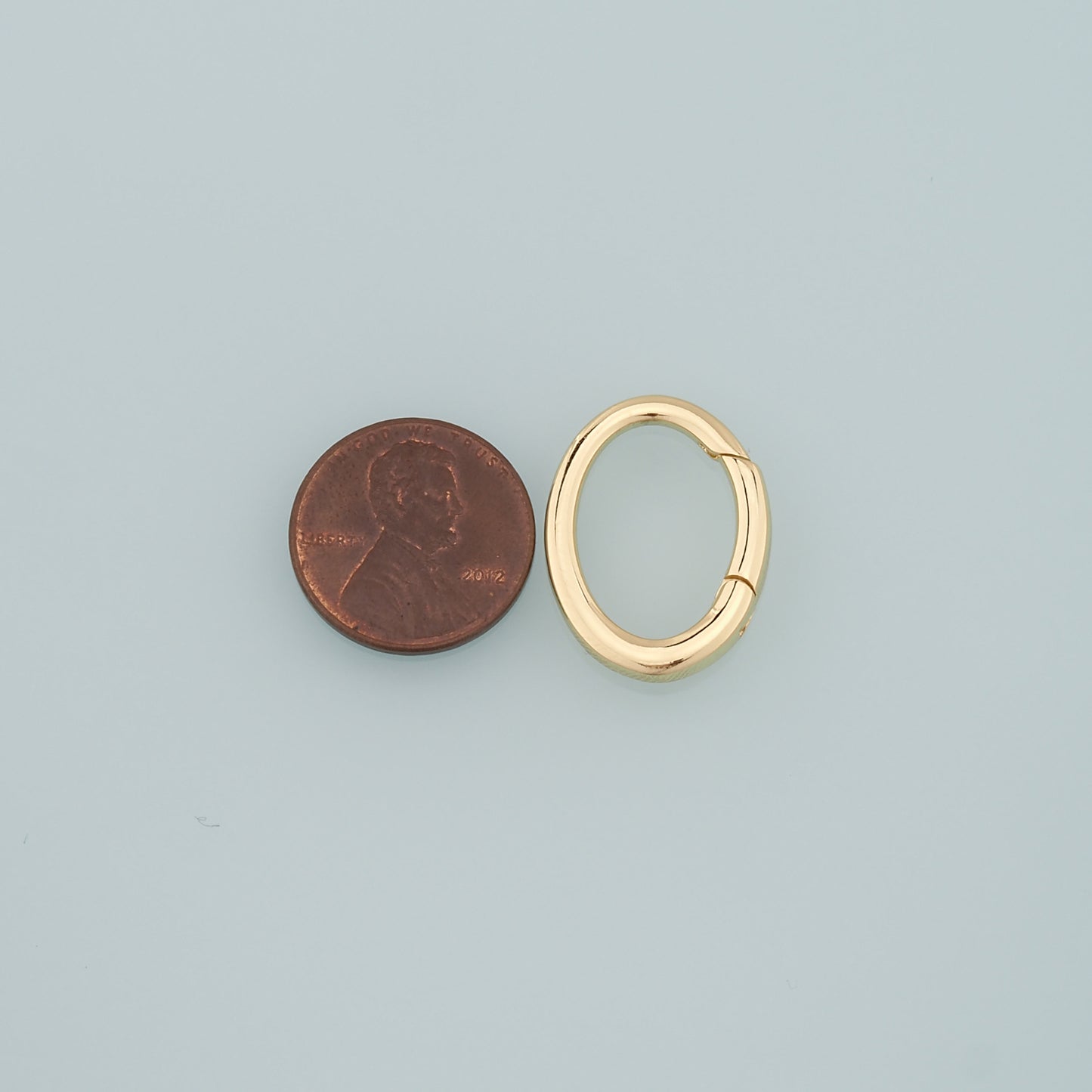 18K Gold Filled Oval Carabiner Clasp,Carabiner Lock Connector,Spring Push Gate for DIY Jewelry Finding Necklace Bracelet