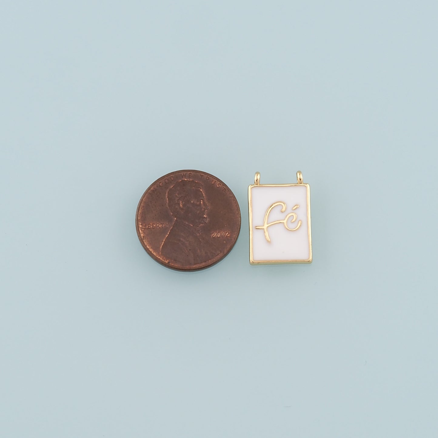 18K Gold Filled Fe Pendant,Enamel Fe Charm Bracelet Necklace for DIY Jewelry Making Supply