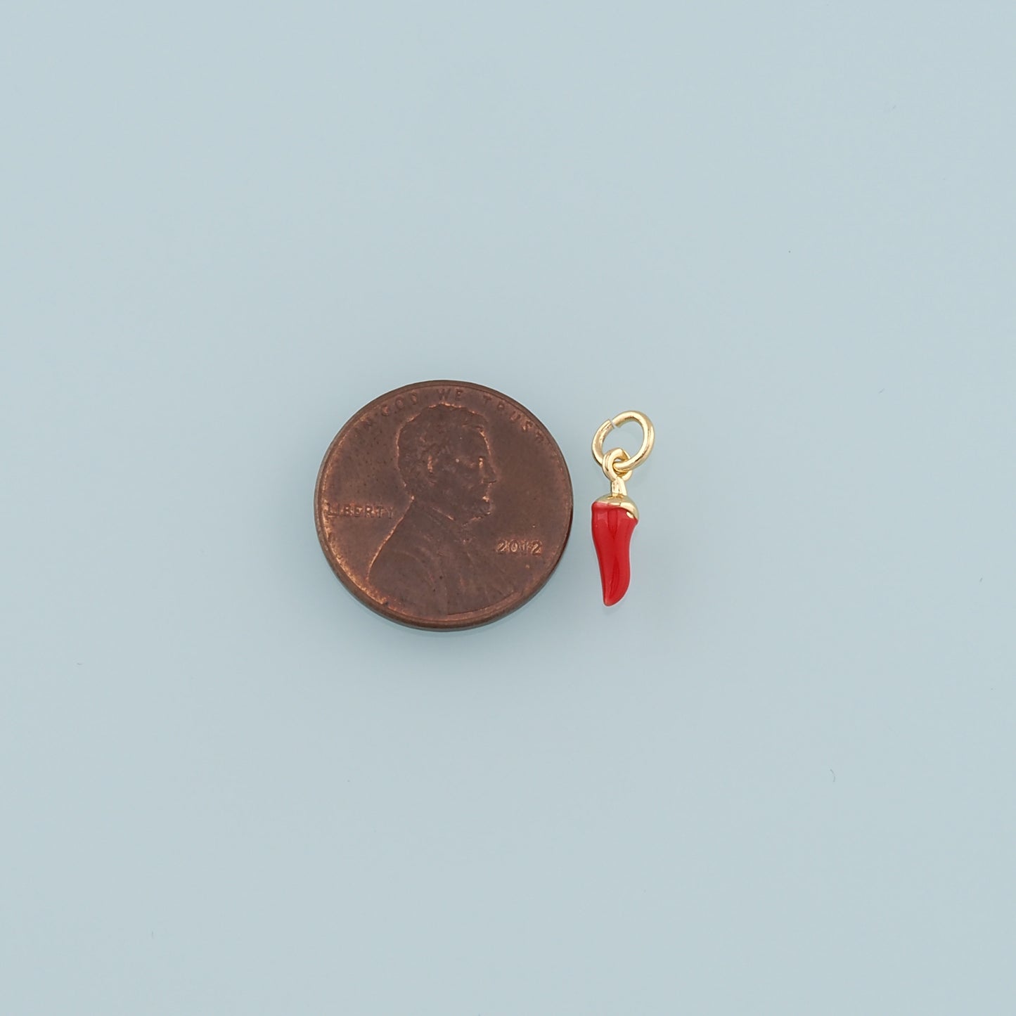 18K Gold Filled Chili Pendant,Enamel Pepper Charm Bracelet Necklace for DIY Jewelry Making Supply