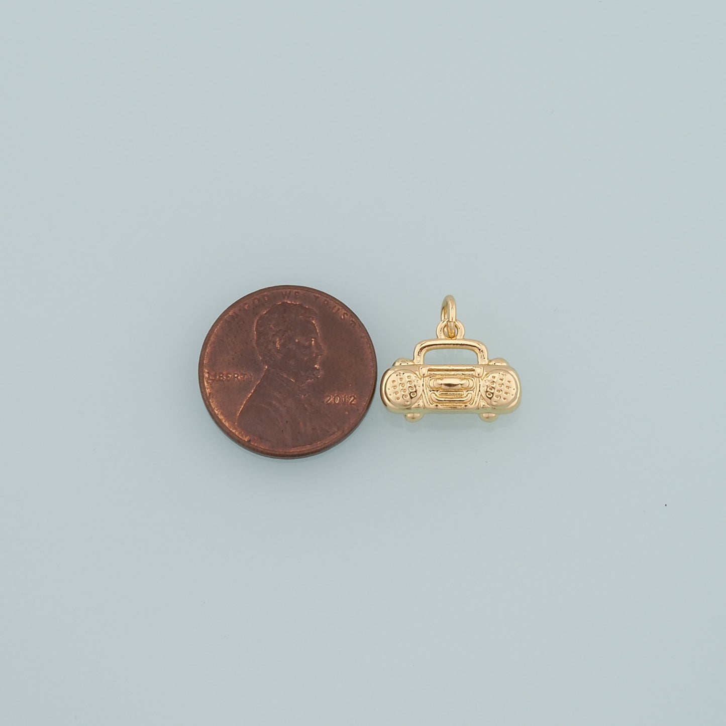 18K Gold Filled Radio Pendant,Dainty Radio Charm Bracelet Necklace for DIY Jewelry Making Supply