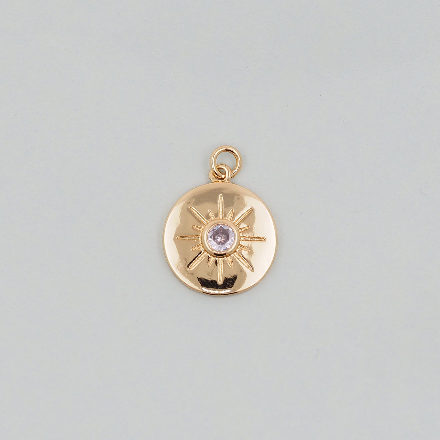 Gold Sun Charms,18K Gold Filled Sun Pendant,Celestial Charm Bracelet Necklace for DIY Jewelry Making Supply