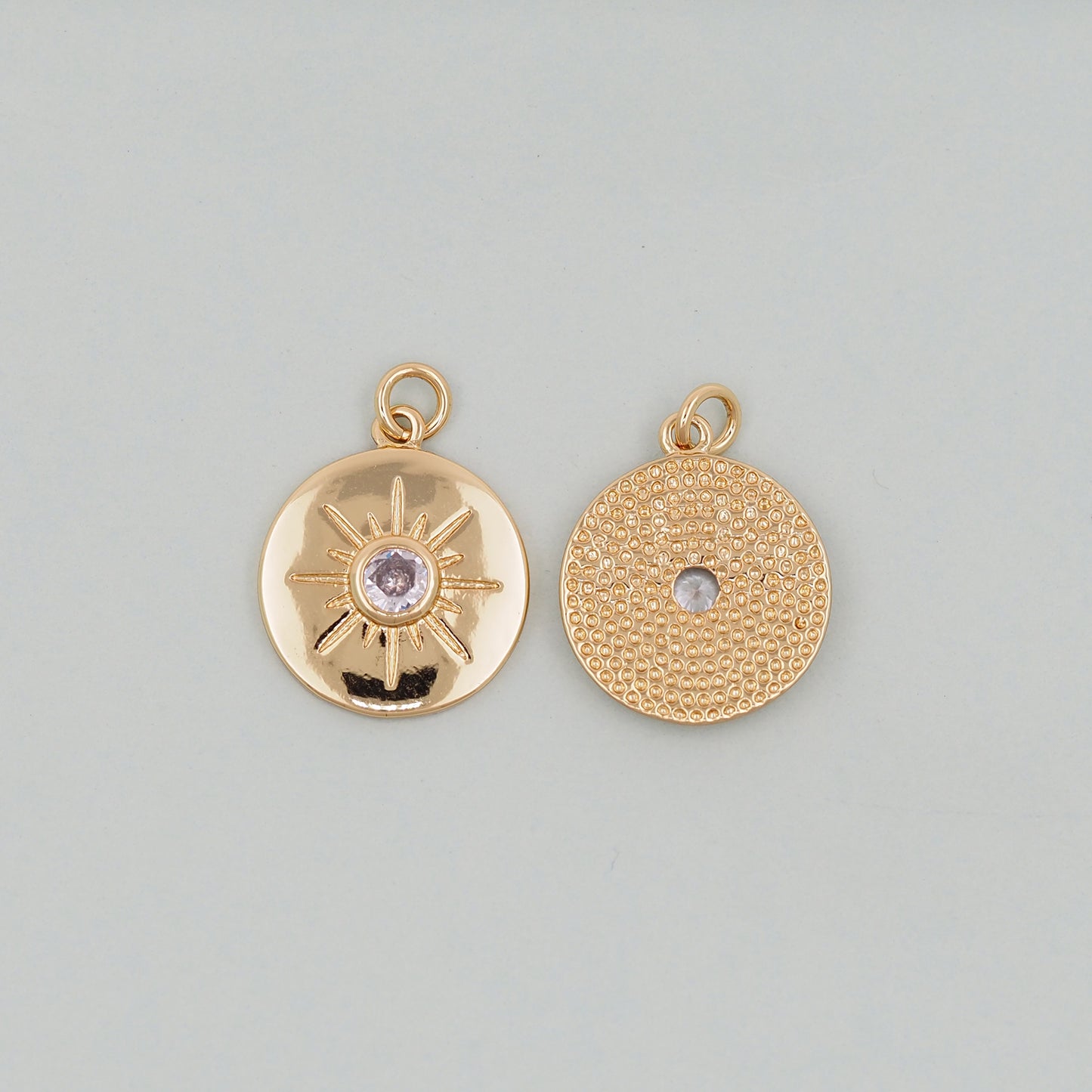 Gold Sun Charms,18K Gold Filled Sun Pendant,Celestial Charm Bracelet Necklace for DIY Jewelry Making Supply
