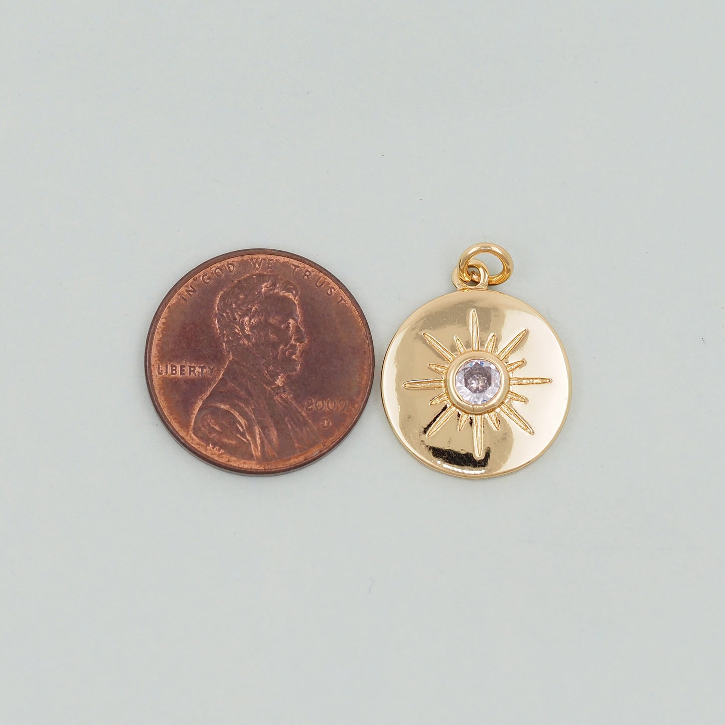 Gold Sun Charms,18K Gold Filled Sun Pendant,Celestial Charm Bracelet Necklace for DIY Jewelry Making Supply