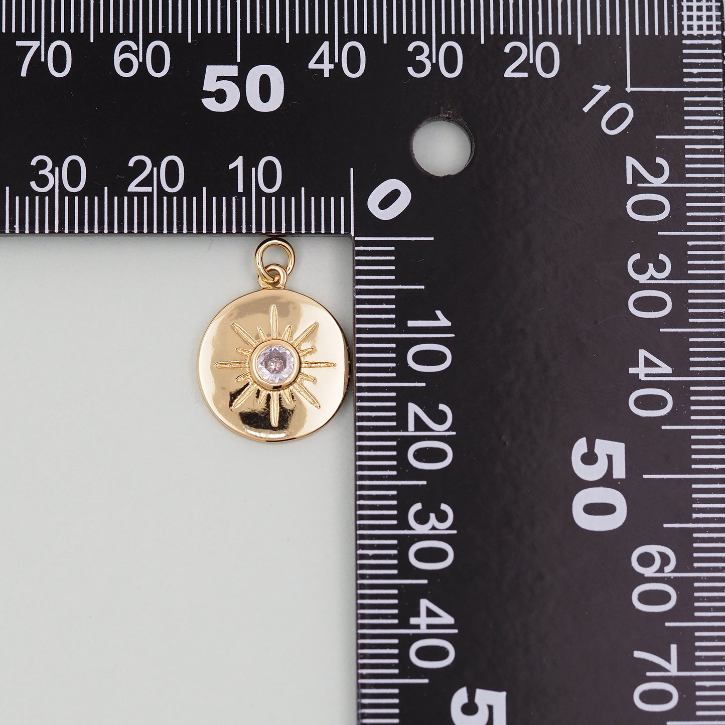 Gold Sun Charms,18K Gold Filled Sun Pendant,Celestial Charm Bracelet Necklace for DIY Jewelry Making Supply