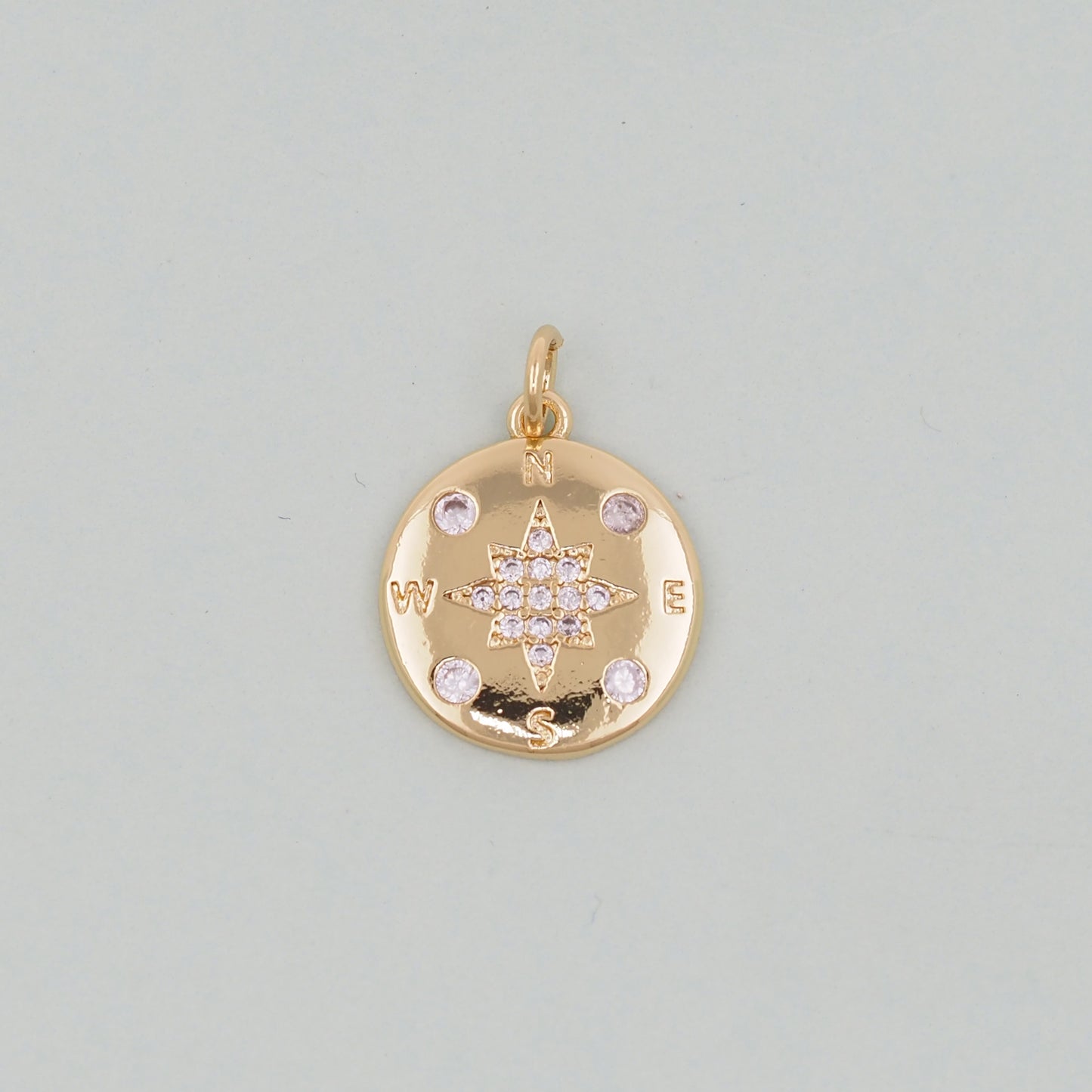 Gold Compass Charms,18K Gold Filled Starburst Pendant,North Star Charm Bracelet Necklace for DIY Jewelry Making Supply