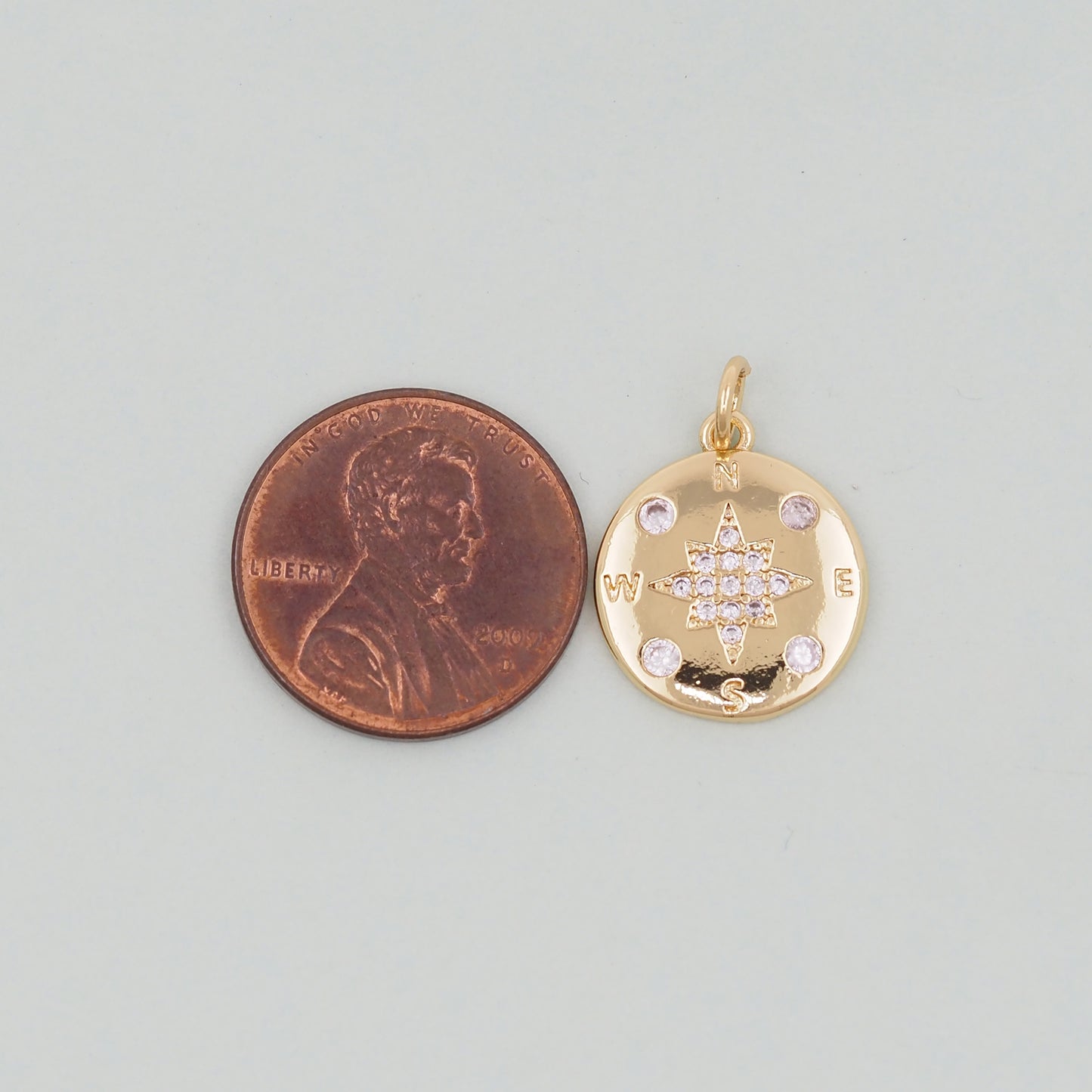 Gold Compass Charms,18K Gold Filled Starburst Pendant,North Star Charm Bracelet Necklace for DIY Jewelry Making Supply