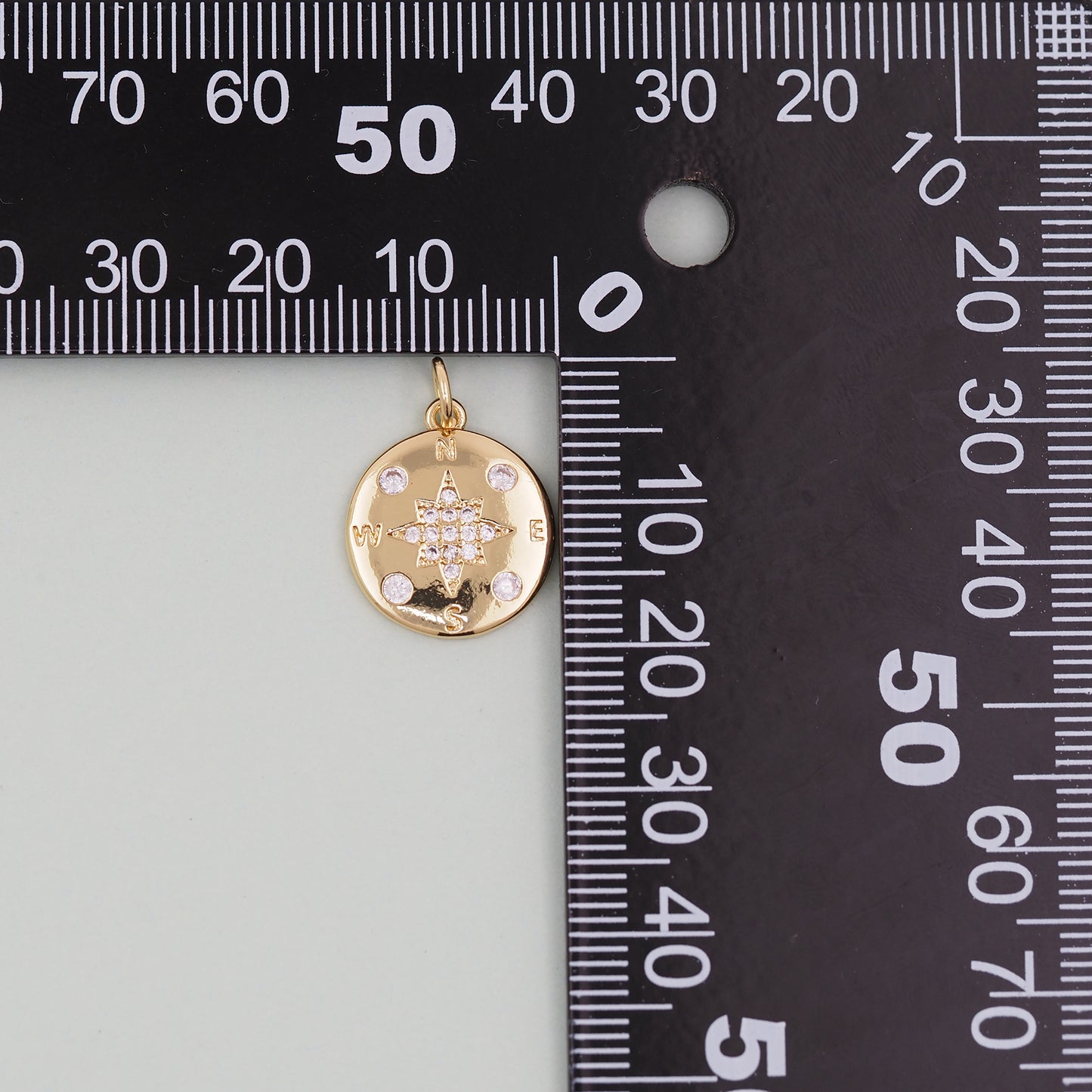 Gold Compass Charms,18K Gold Filled Starburst Pendant,North Star Charm Bracelet Necklace for DIY Jewelry Making Supply