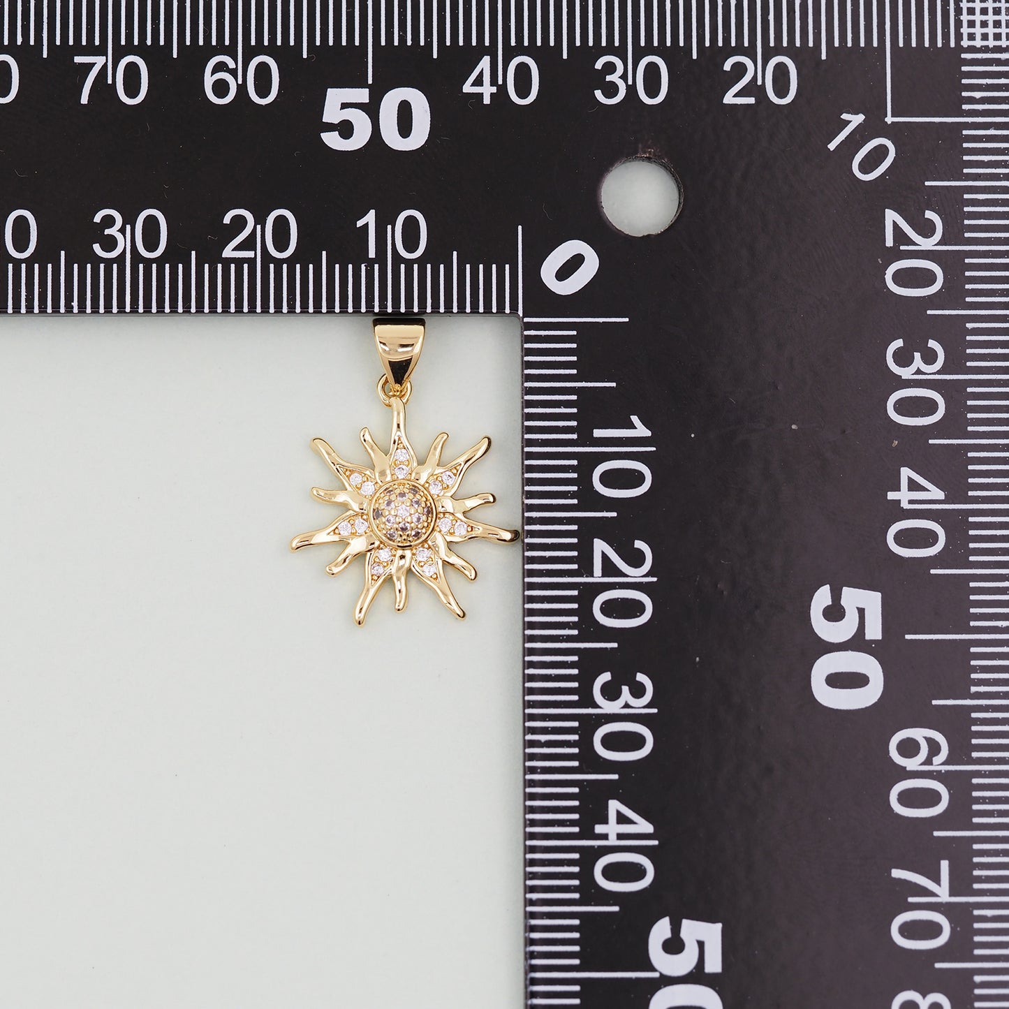 Gold CZ Sun Charms,18K Gold Filled Sun Pendant,Celestial Charm Bracelet Necklace for DIY Jewelry Making Supply
