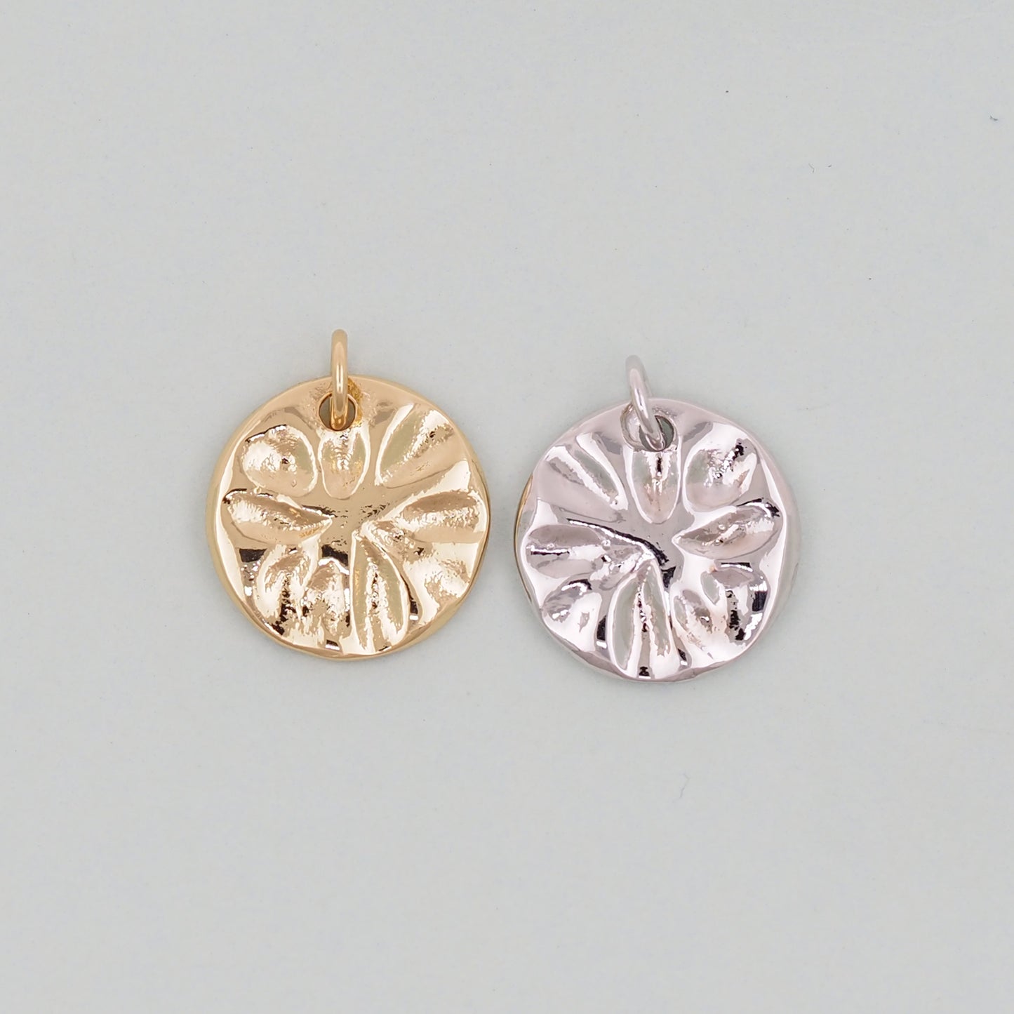 Gold Geometry Charms,18K Gold Filled Round Coin Pendant,geometry Charm Bracelet Necklace for DIY Jewelry Making Supply