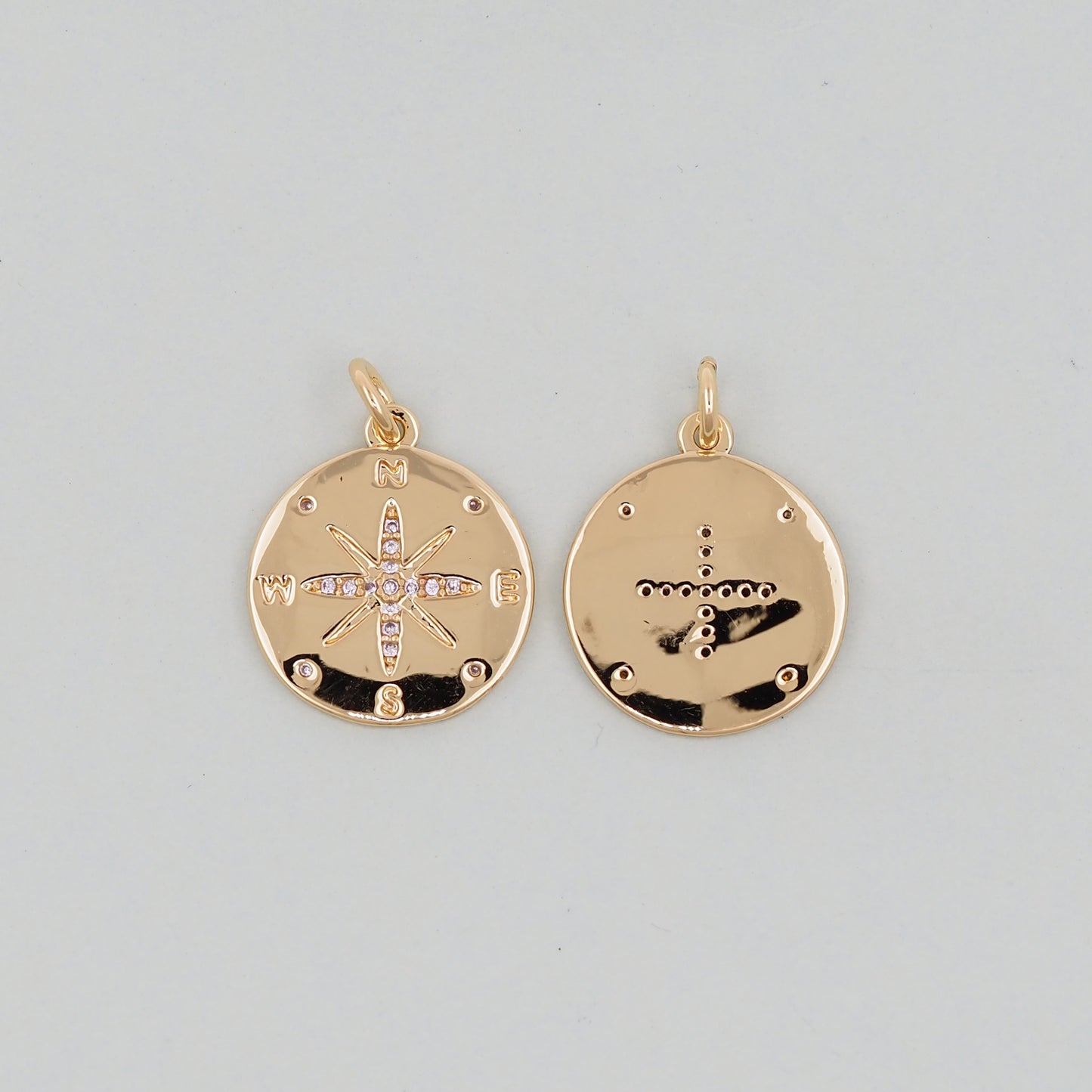 Gold Compass Charms,18K Gold Filled Starburst Pendant,North Star Charm Bracelet Necklace for DIY Jewelry Making Supply