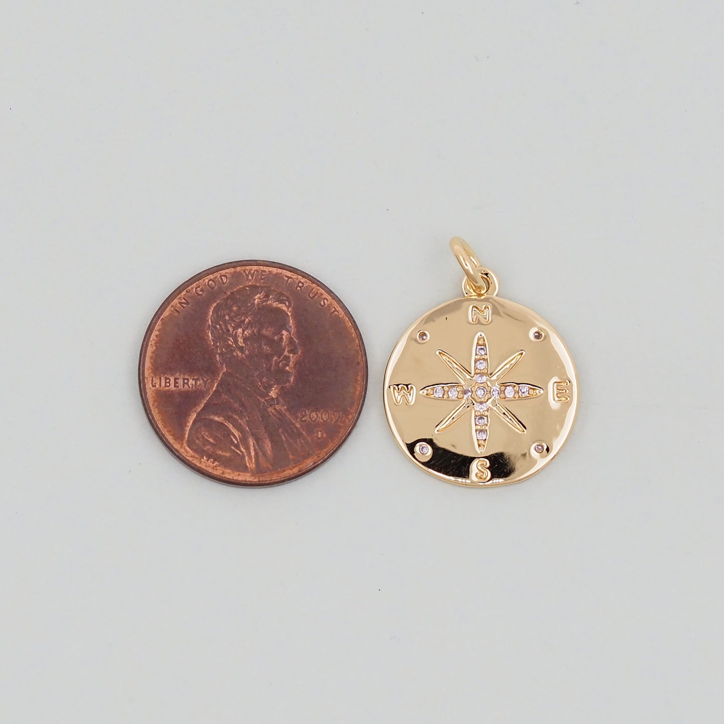 Gold Compass Charms,18K Gold Filled Starburst Pendant,North Star Charm Bracelet Necklace for DIY Jewelry Making Supply