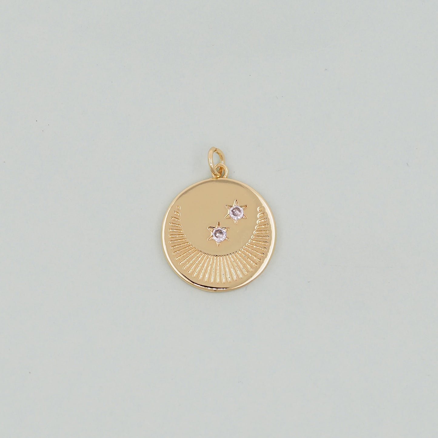 Gold Moon Star Charms,18K Gold Filled CZ Moon Pendant,Celestial Charm Bracelet Necklace for DIY Jewelry Making Supply