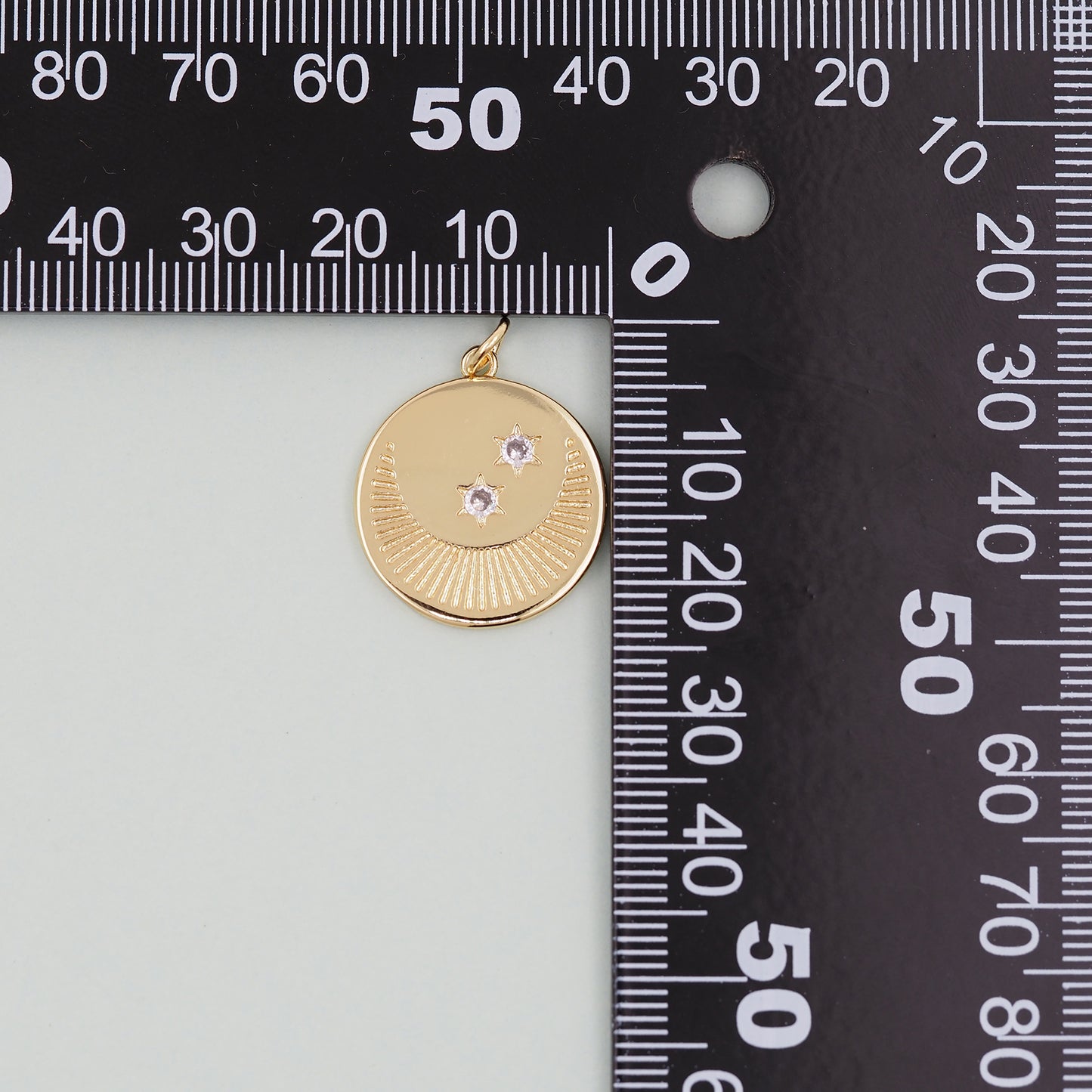 Gold Moon Star Charms,18K Gold Filled CZ Moon Pendant,Celestial Charm Bracelet Necklace for DIY Jewelry Making Supply