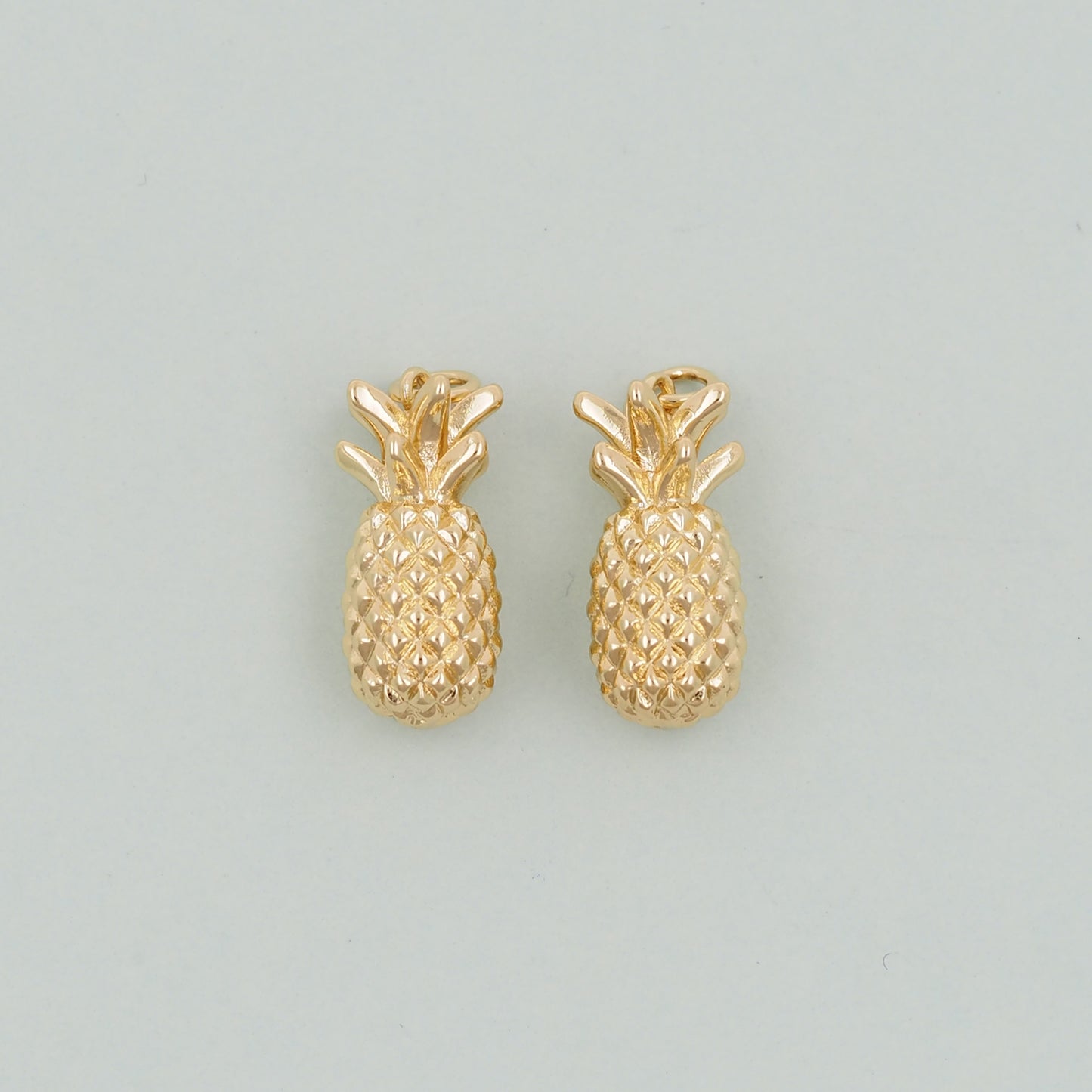 Gold Pineapple Charms,18K Gold Filled Summer Pineapple Pendant,Fruit Charm Bracelet Necklace for DIY Jewelry Making Supply