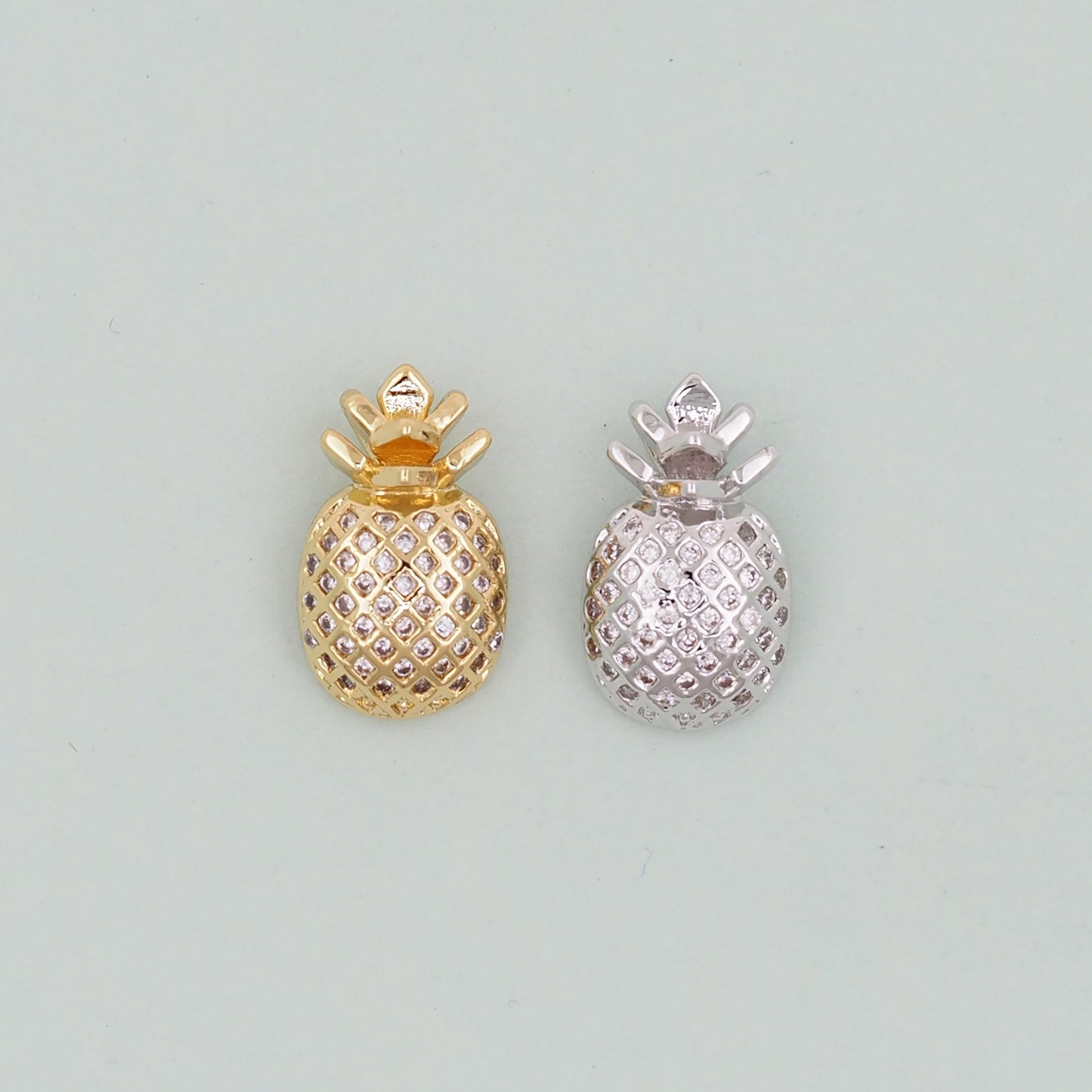 Gold Pineapple Charms,18K Gold Filled Summer Pineapple Pendant,Fruit Charm Bracelet Necklace for DIY Jewelry Making Supply