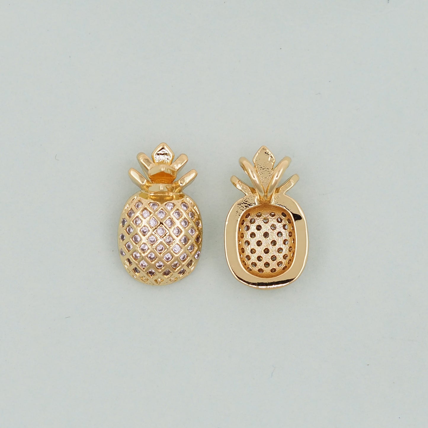 Gold Pineapple Charms,18K Gold Filled Summer Pineapple Pendant,Fruit Charm Bracelet Necklace for DIY Jewelry Making Supply