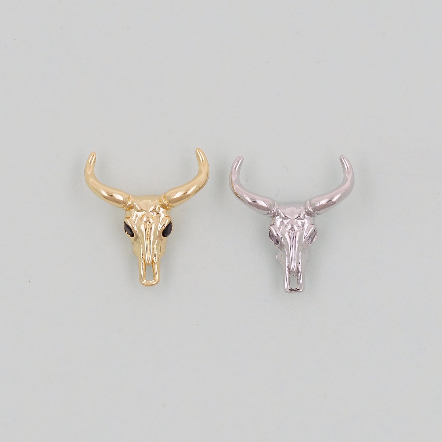 Gold Bull Head Charms,18K Gold Filled bull head Pendant,Silver bull head Charm Bracelet Necklace for DIY Jewelry Making Supply