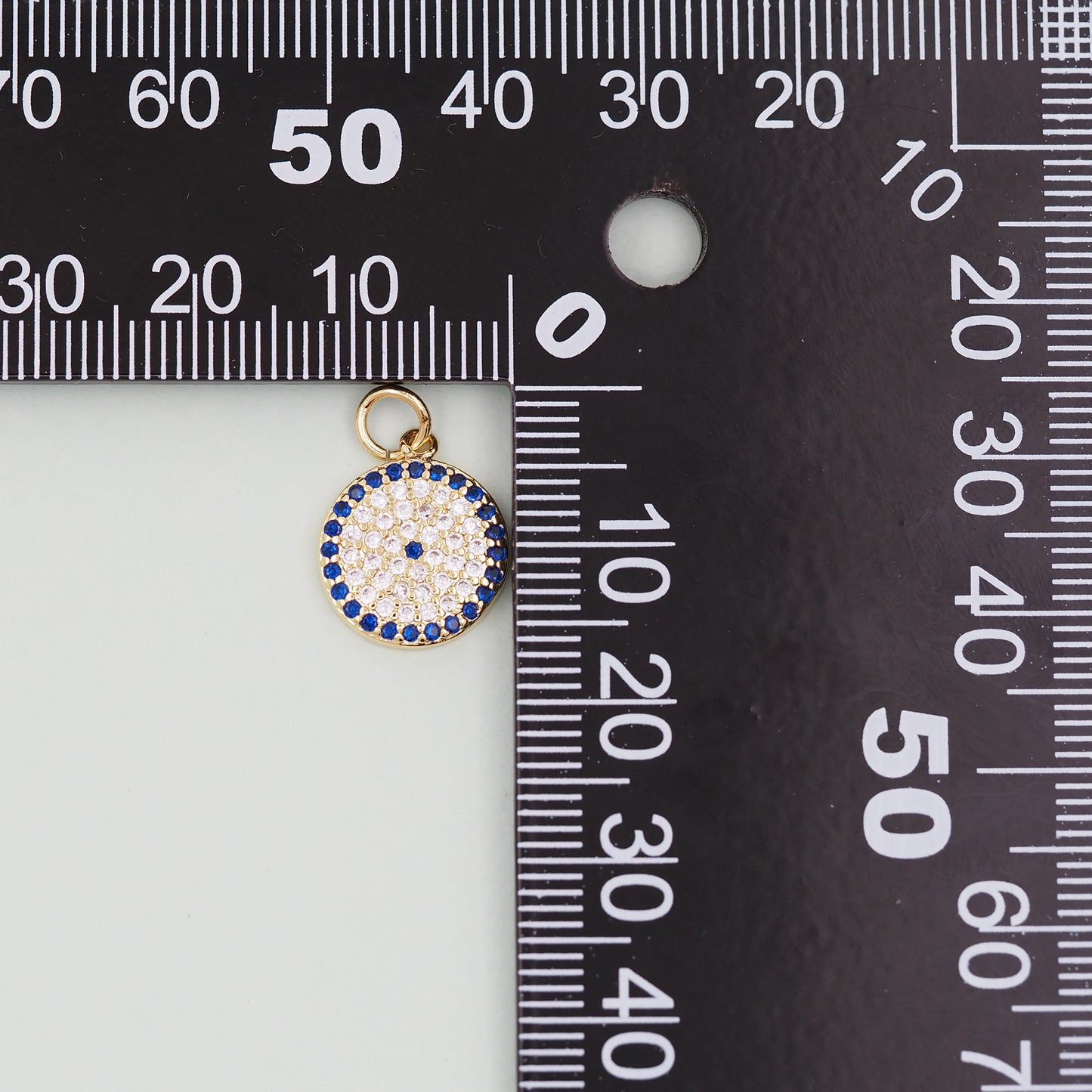 Gold Round Evil Eye Charms,18K Gold Filled Evil Eye Pendant,Evil Eye Charm Bracelet Necklace for DIY Jewelry Making Supply