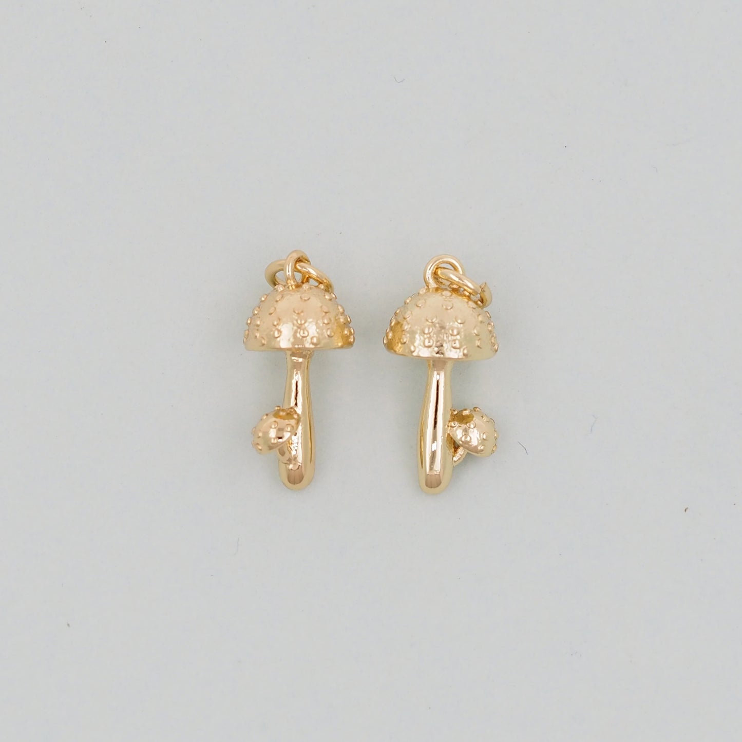 Gold mushroom Charms,18K Gold Filled mushroom Pendant,Silver mushroom Charm Bracelet Necklace for DIY Jewelry Making Supply