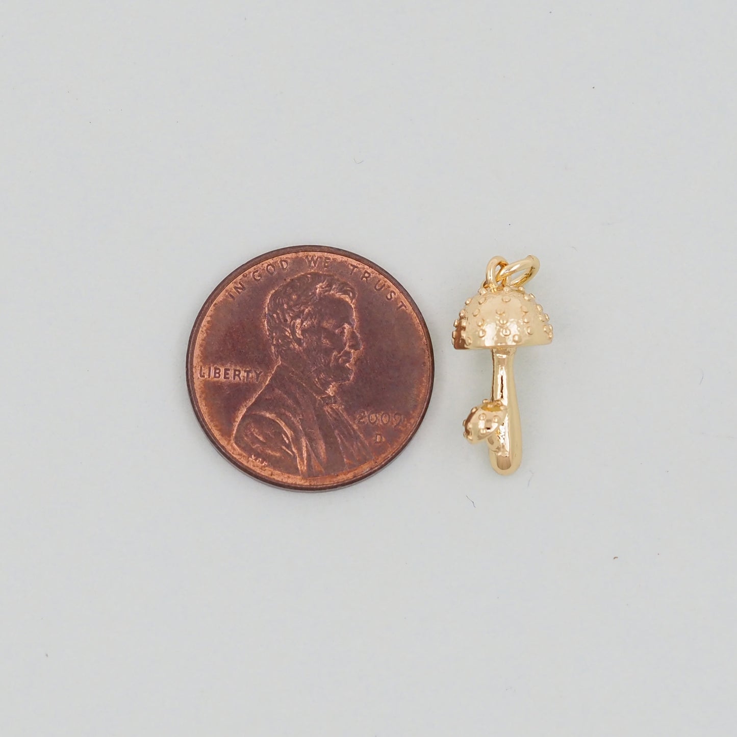Gold mushroom Charms,18K Gold Filled mushroom Pendant,Silver mushroom Charm Bracelet Necklace for DIY Jewelry Making Supply
