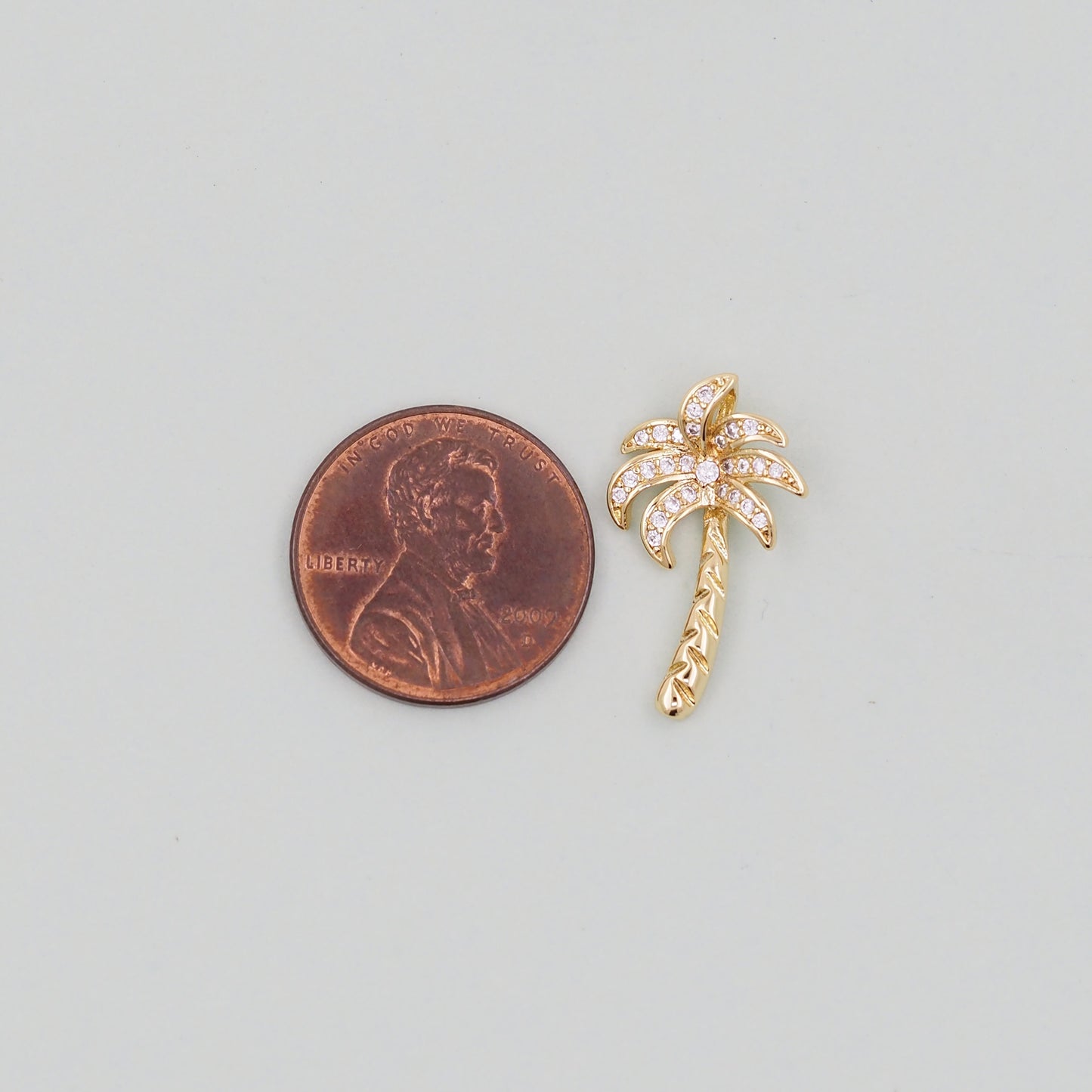 Gold Palm Tree Charms,18K Gold Filled Palm tree Pendant,Silver coconut tree Charm Bracelet Necklace for DIY Jewelry Making Supply