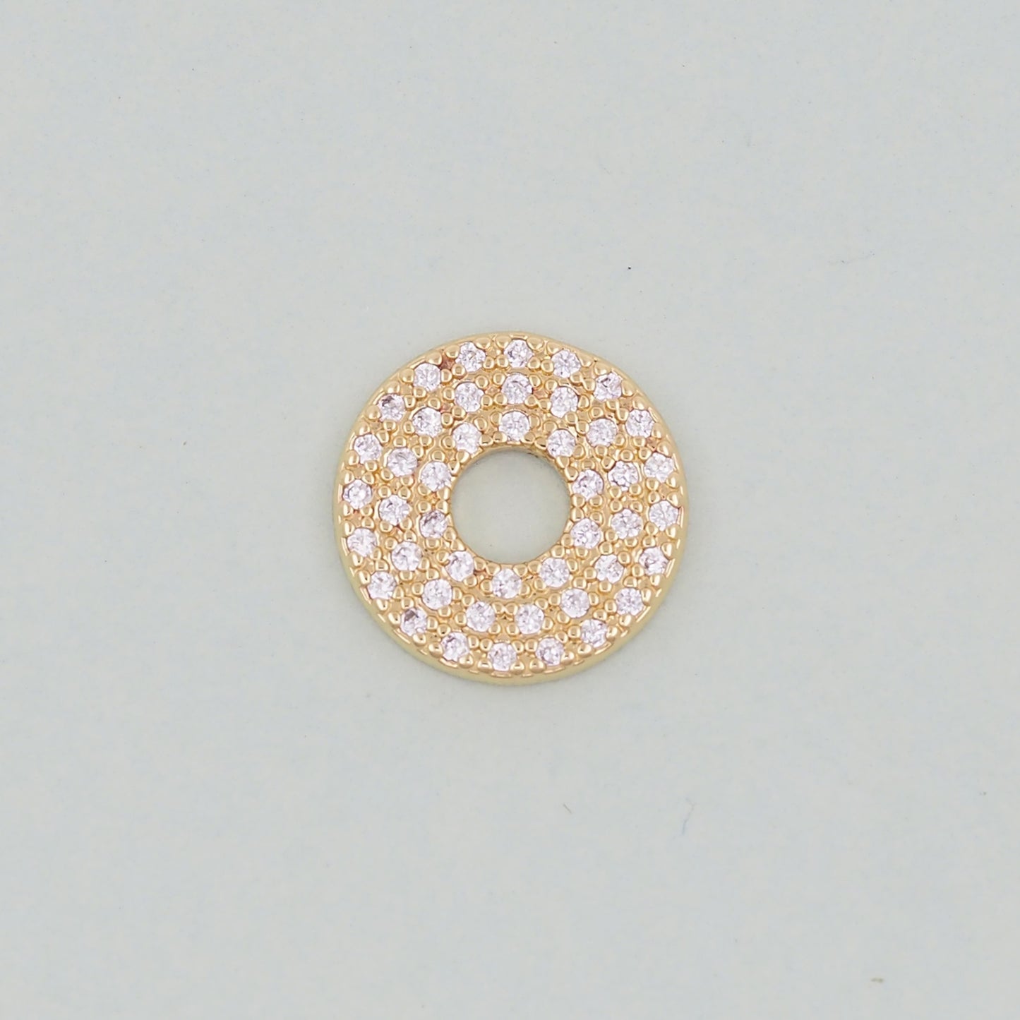 Gold Round Charms,18K Gold Filled Round Pendant,Silver geometry Charm Bracelet Necklace for DIY Jewelry Making Supply