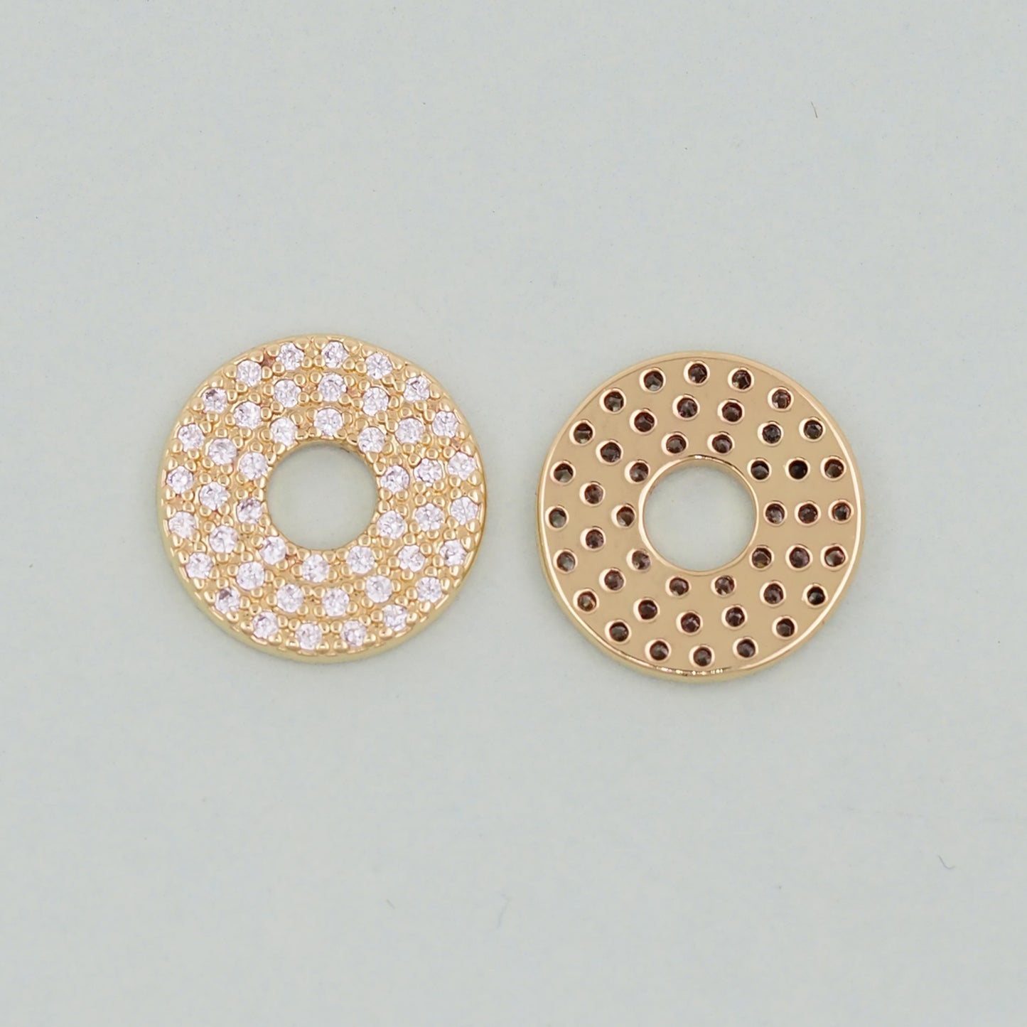Gold Round Charms,18K Gold Filled Round Pendant,Silver geometry Charm Bracelet Necklace for DIY Jewelry Making Supply