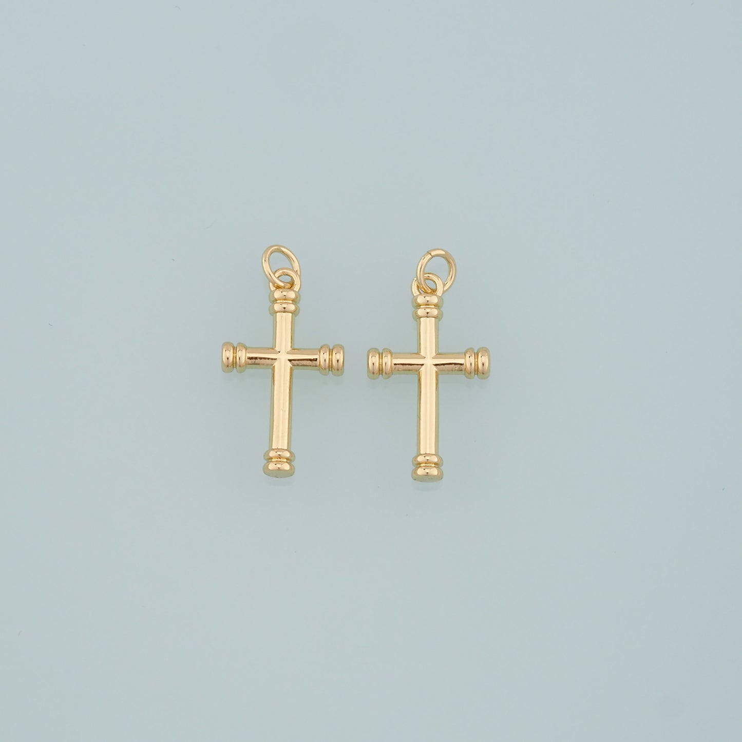 Gold Cross Charms,18K Gold Filled Cross Pendant,Religion Charm Bracelet Necklace for DIY Jewelry Making Supply