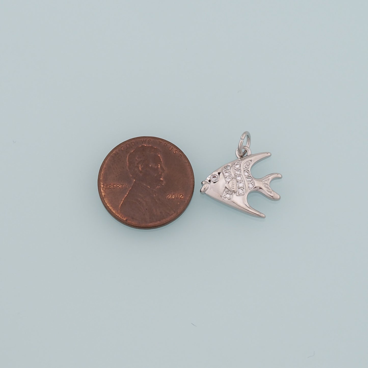 Gold Fish Charms,18K Gold Filled Fish Pendant,CZ Micro Pave Fish Charm Bracelet Necklace for DIY Jewelry Making Supply