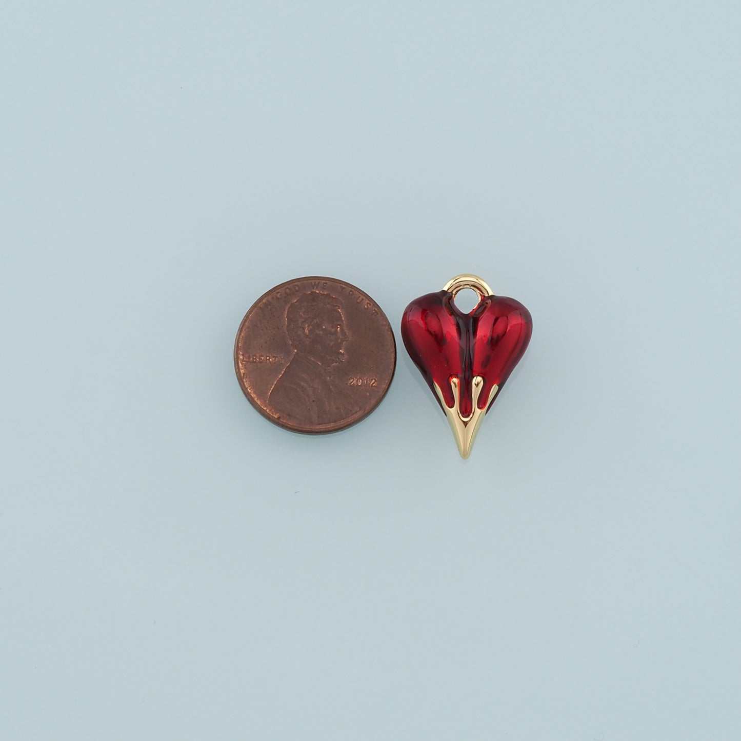Gold Heart Charms,18K Gold Filled Heart Pendant,Enamel Heart Charm Bracelet Necklace for DIY Jewelry Making Supply