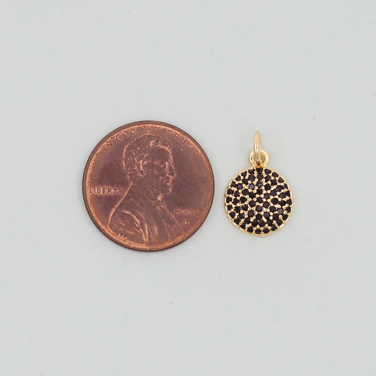 Gold Round Charms,18K Gold Filled Round Pendant,Silver geometry Charm Bracelet Necklace for DIY Jewelry Making Supply