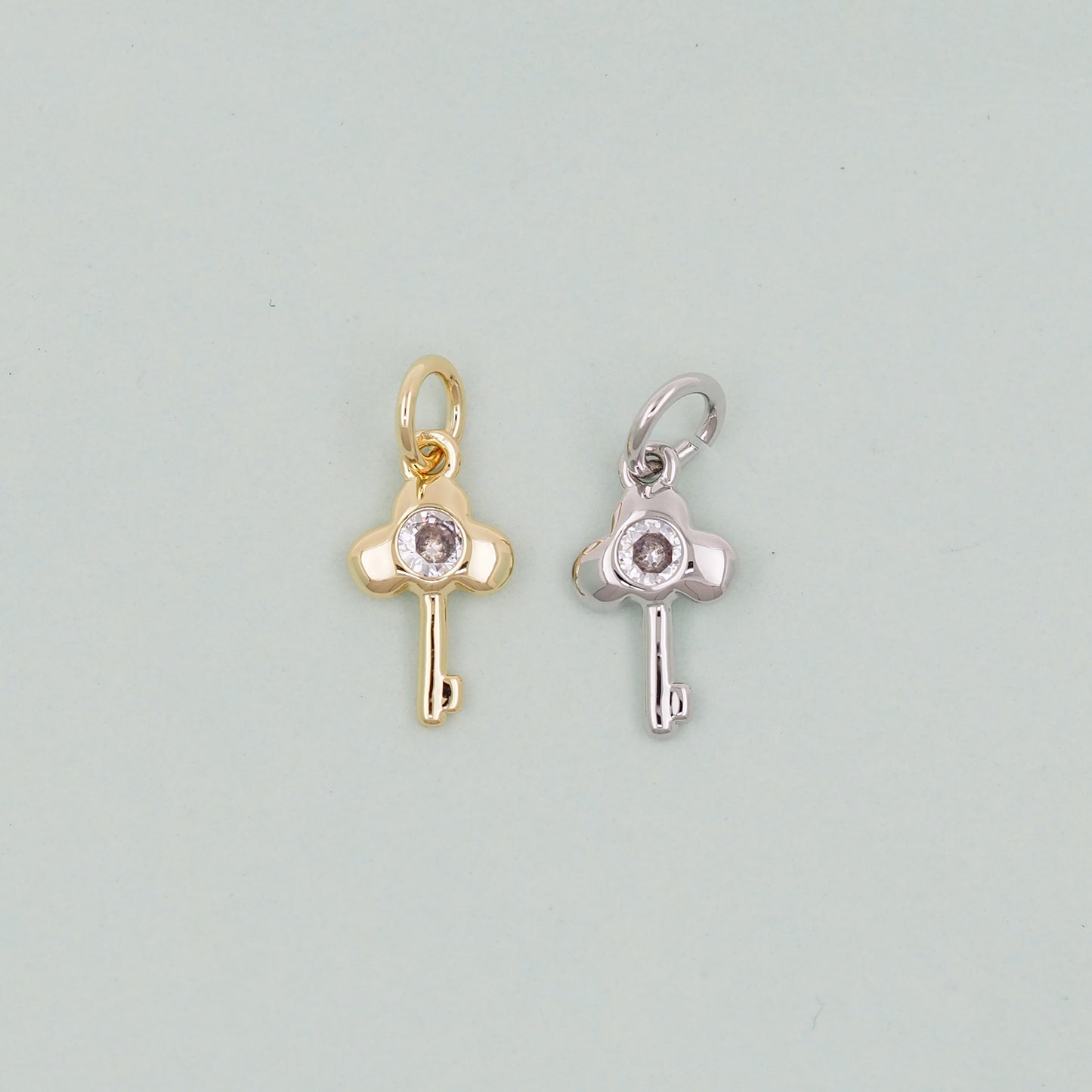 Gold Key Charms,18K Gold Filled Key Pendant,Key Charm Bracelet Necklace for DIY Jewelry Making Supply