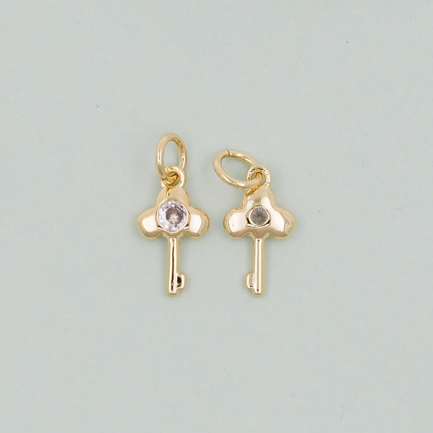 Gold Key Charms,18K Gold Filled Key Pendant,Key Charm Bracelet Necklace for DIY Jewelry Making Supply