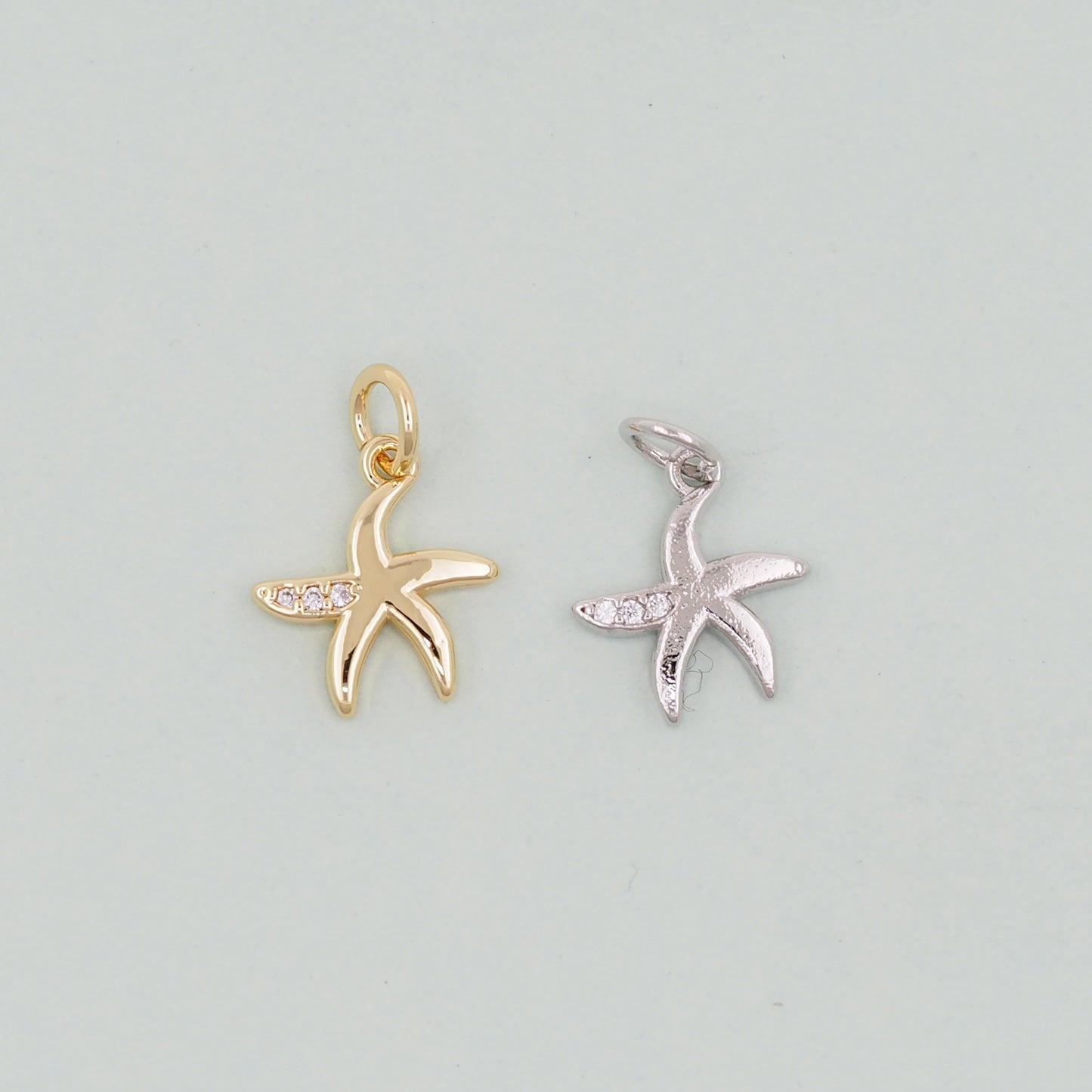 Gold Starfish Charms,18K Gold Filled Sea star Pendant,Starfish Charm Bracelet Necklace for DIY Jewelry Making Supply