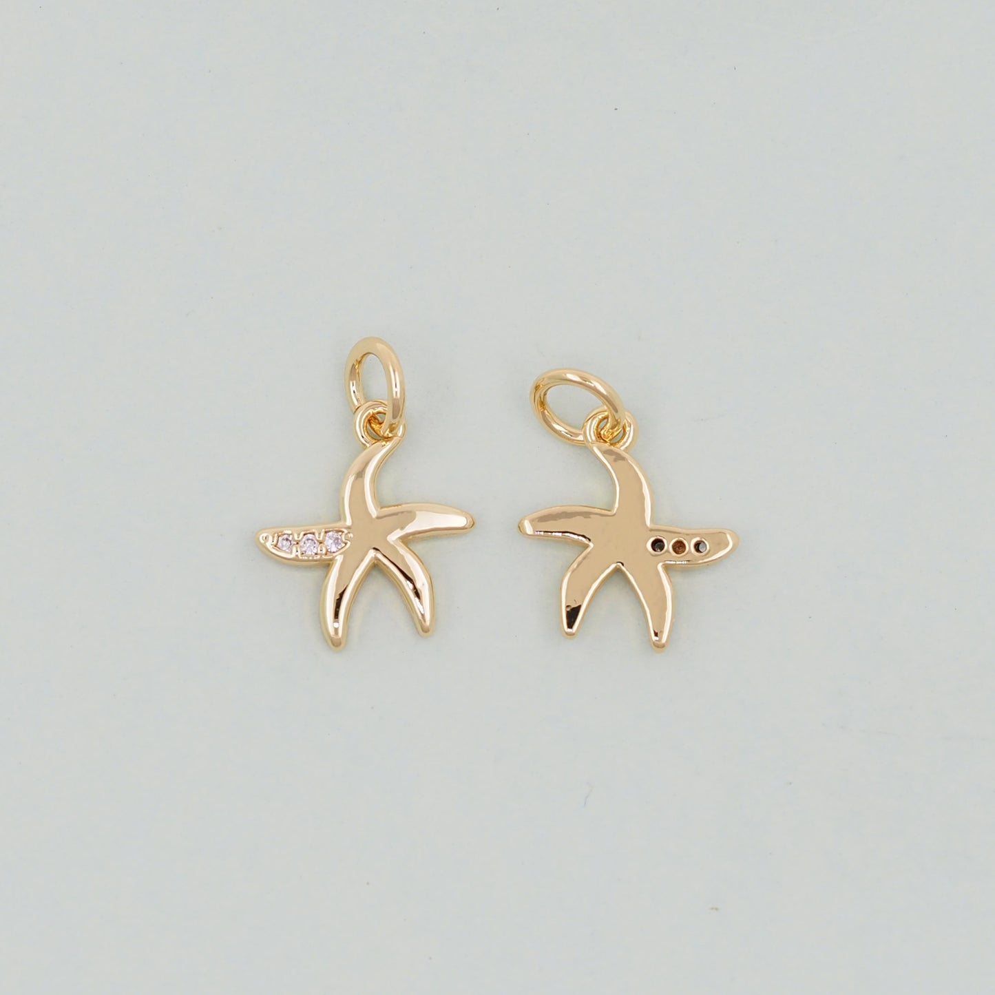 Gold Starfish Charms,18K Gold Filled Sea star Pendant,Starfish Charm Bracelet Necklace for DIY Jewelry Making Supply