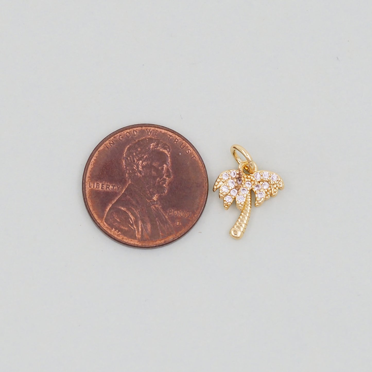 Gold Palm Tree Charms,18K Gold Filled Palm tree Pendant,Silver coconut tree Charm Bracelet Necklace for DIY Jewelry Making Supply