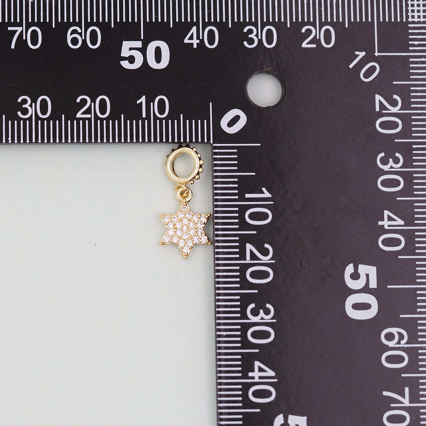 Gold David Star Charms,18K Gold Filled CZ Micro Pave Star Pendant,Silver Star Charm Bracelet Necklace for DIY Jewelry Making Supply