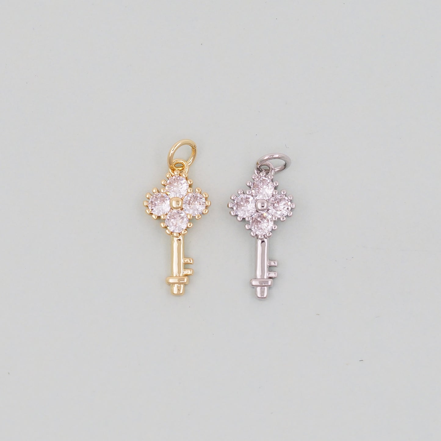 Gold Key Charms,18K Gold Filled Key Pendant,Key Charm Bracelet Necklace for DIY Jewelry Making Supply