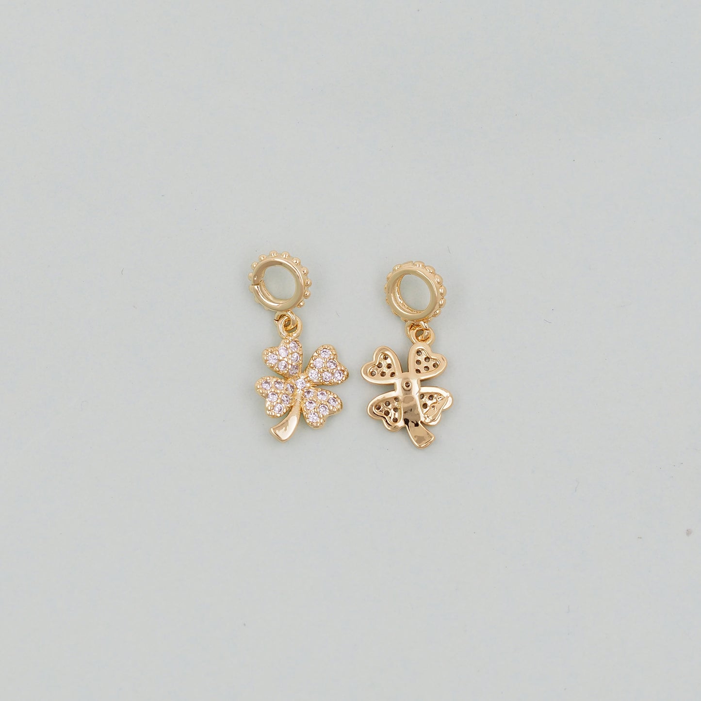 Gold Flower Charms,18K Gold Filled CZ flower Pendant,Silver flower Charm Bracelet Necklace for DIY Jewelry Making Supply