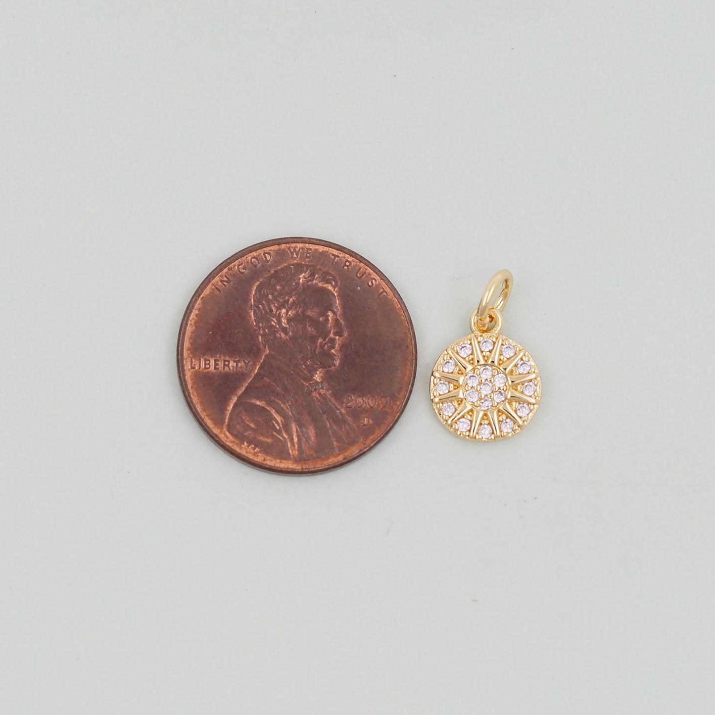 Gold Sun Charms,18K Gold Filled Sun Pendant,celestial Charm Bracelet Necklace for DIY Jewelry Making Supply