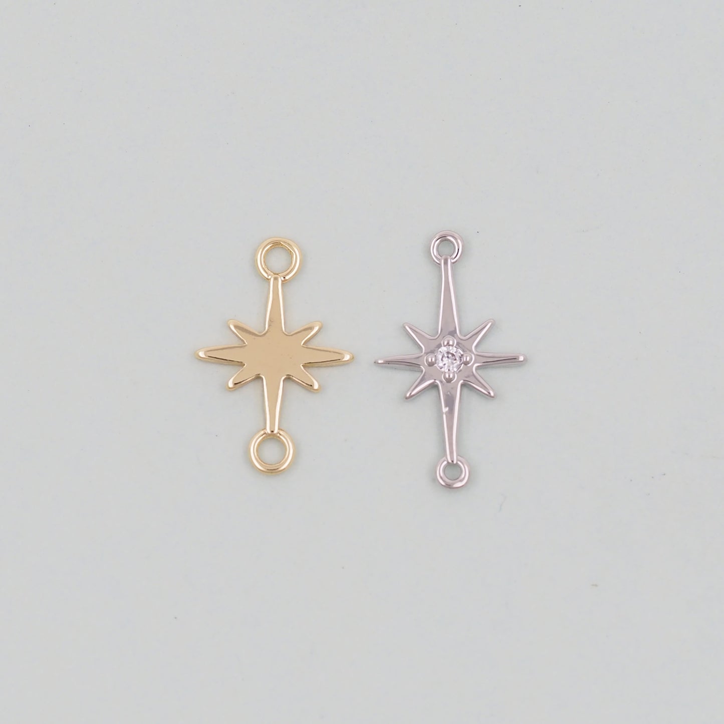 Gold Star Charms,18K Gold Filled Starburst Pendant,North Star Charm Bracelet Necklace for DIY Jewelry Making Supply