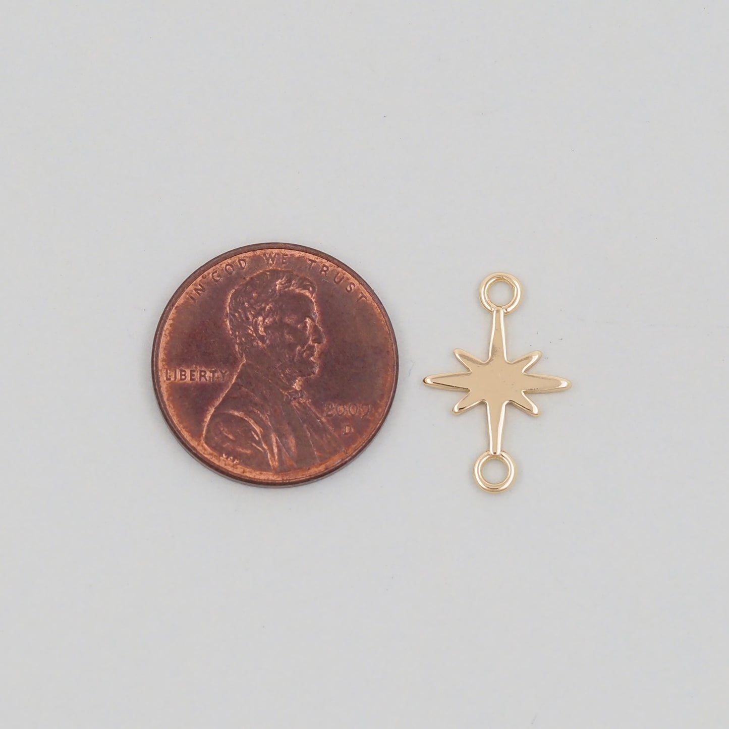 Gold Star Charms,18K Gold Filled Starburst Pendant,North Star Charm Bracelet Necklace for DIY Jewelry Making Supply