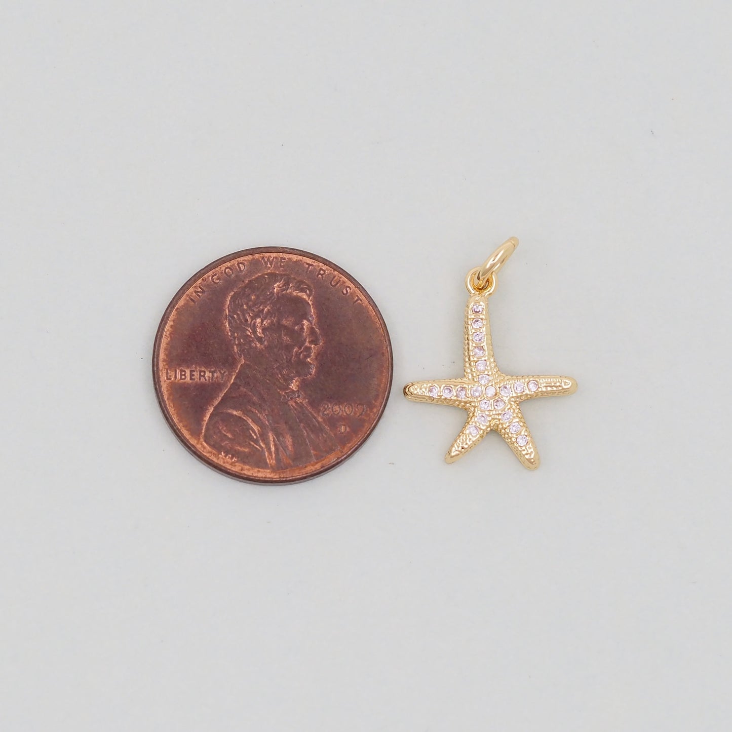 Gold Starfish Charms,18K Gold Filled Sea star Pendant,Starfish Charm Bracelet Necklace for DIY Jewelry Making Supply