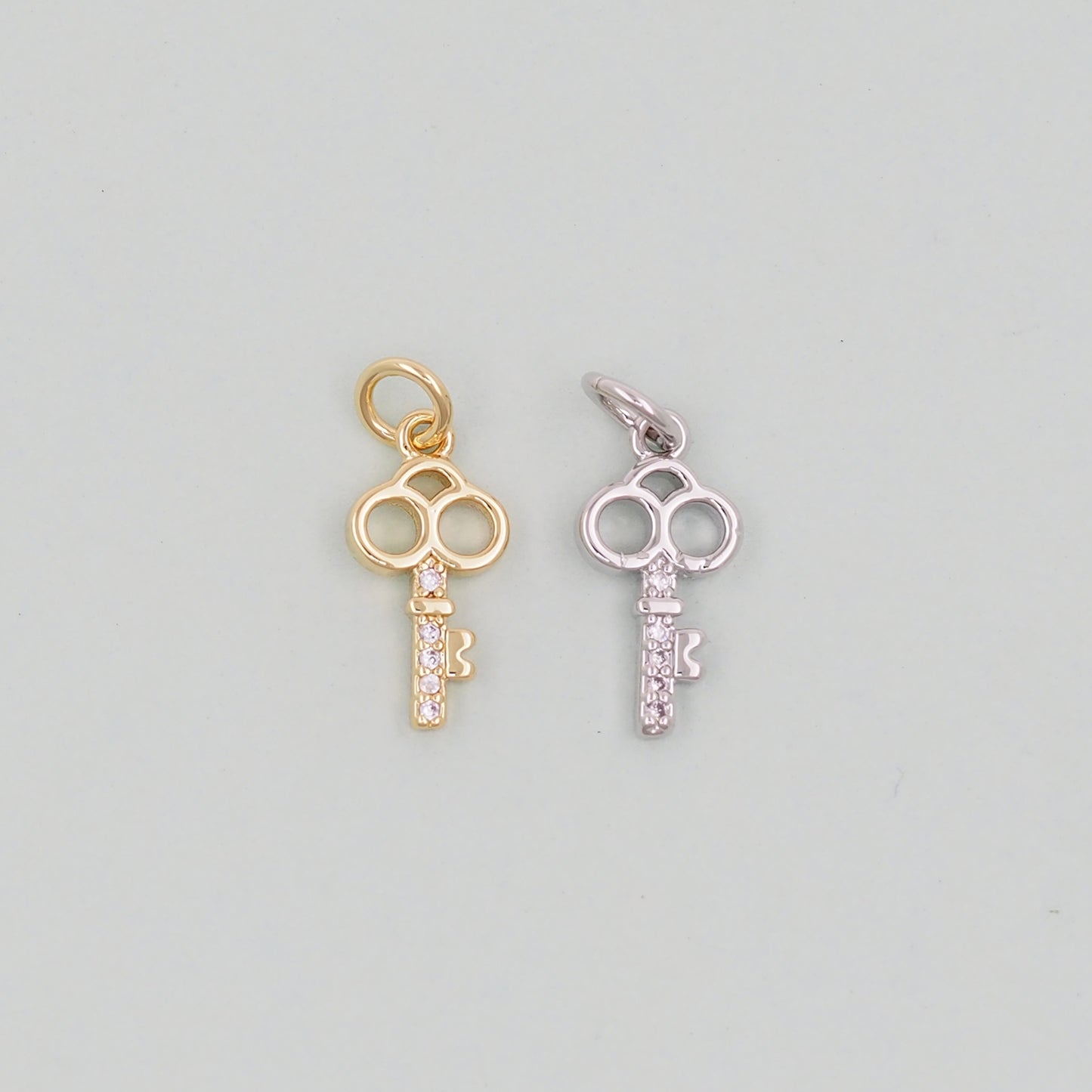 Gold Key Charms,18K Gold Filled Key Pendant,Key Charm Bracelet Necklace for DIY Jewelry Making Supply