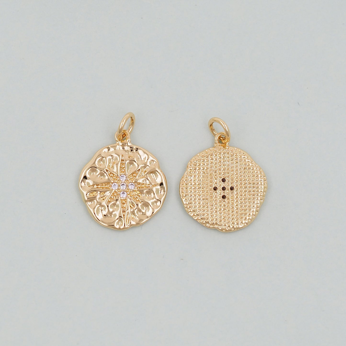 Gold Star Charms,18K Gold Filled Starburst Pendant,North Star Charm Bracelet Necklace for DIY Jewelry Making Supply